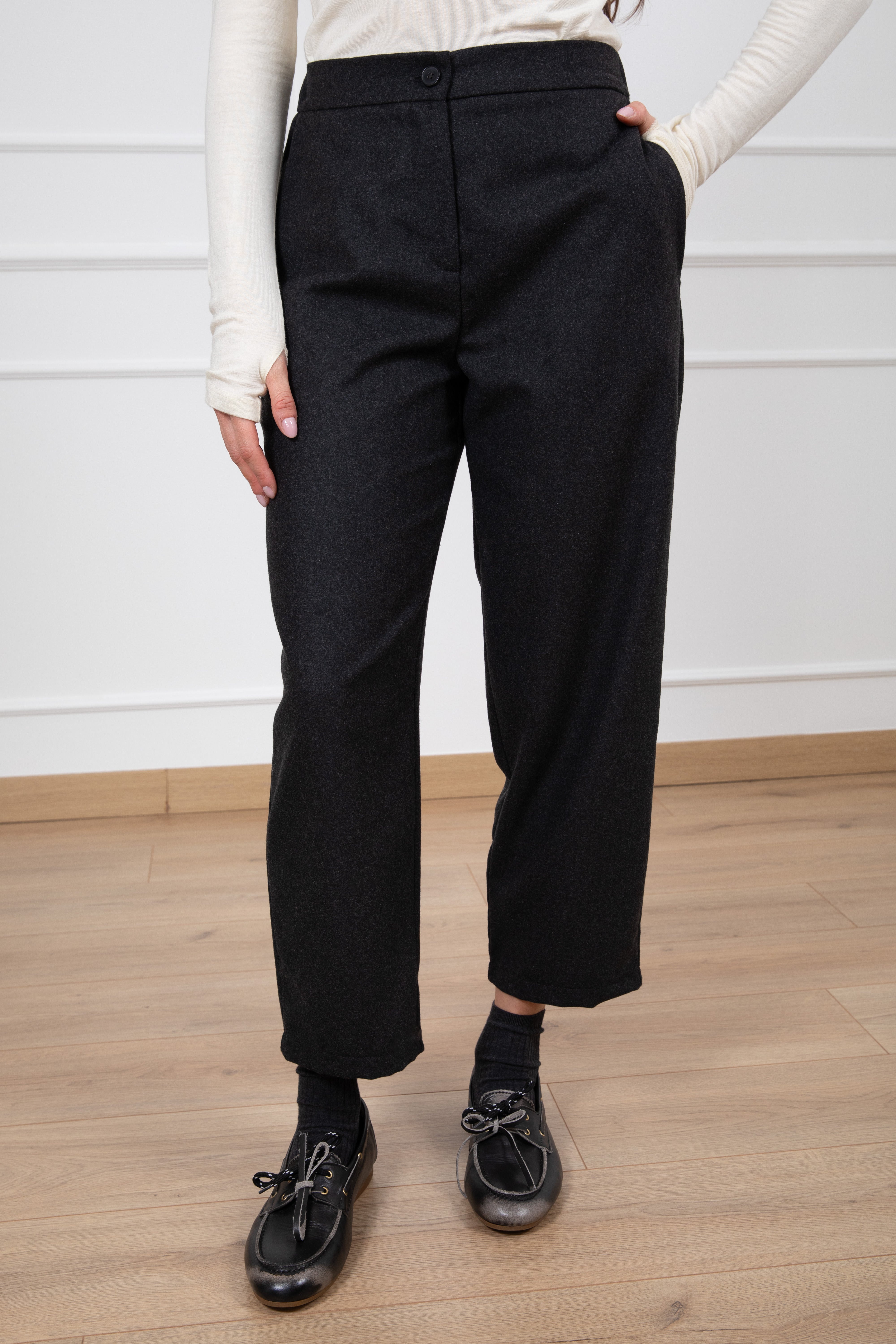 Pantalone carrot-fit in flanella ViCOLO