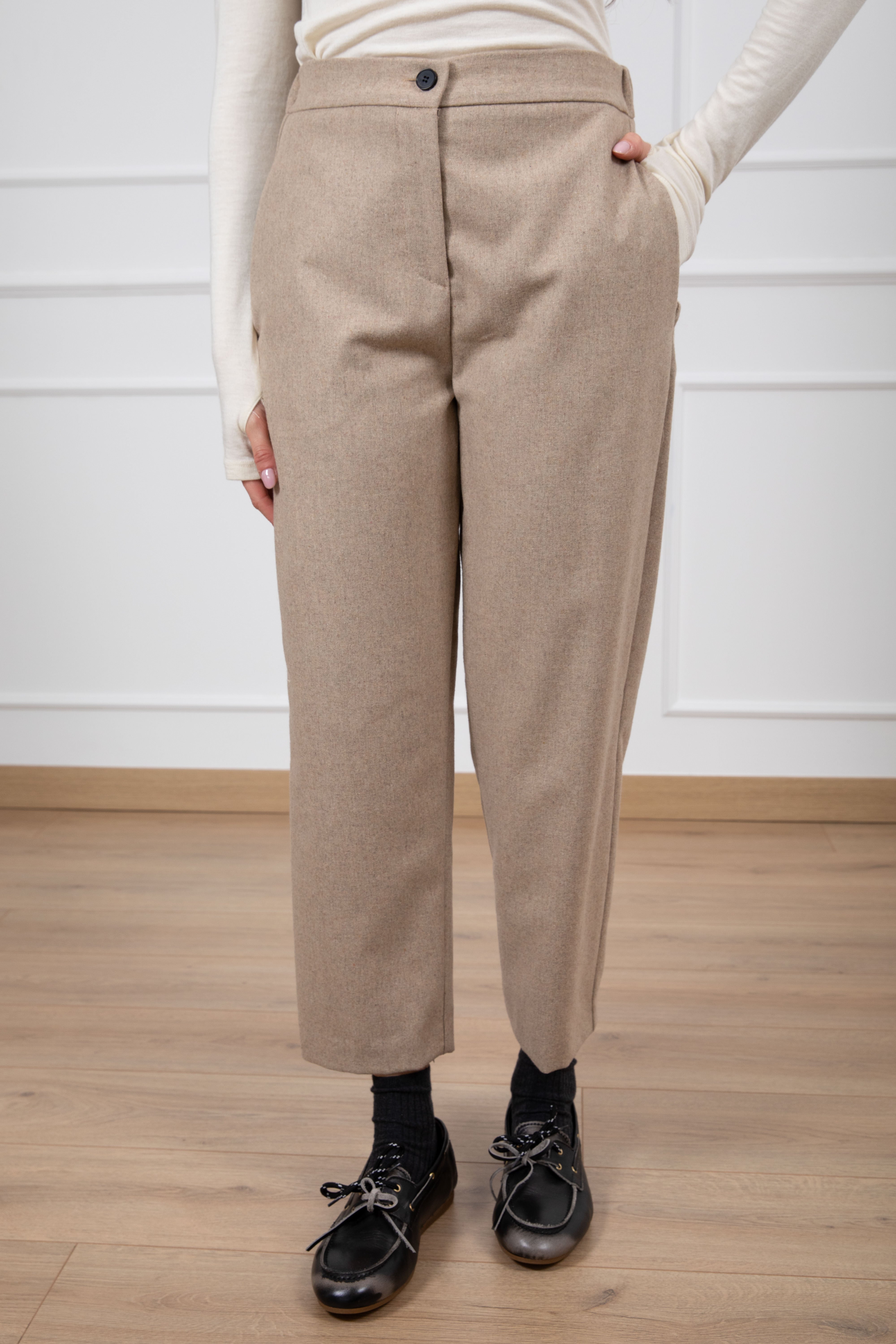 Pantalone carrot-fit in flanella ViCOLO