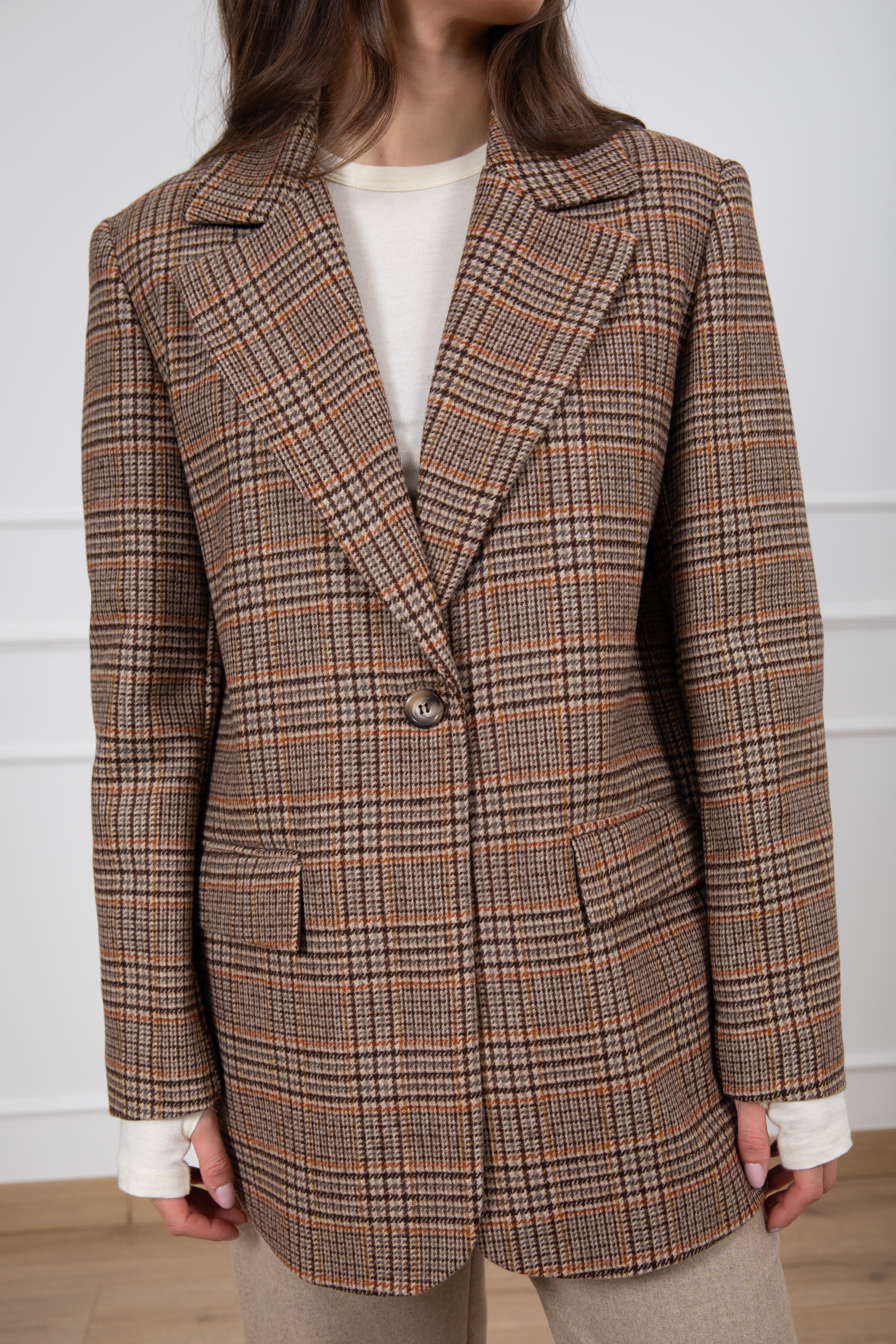 Giacca check in lana over-size ViCOLO