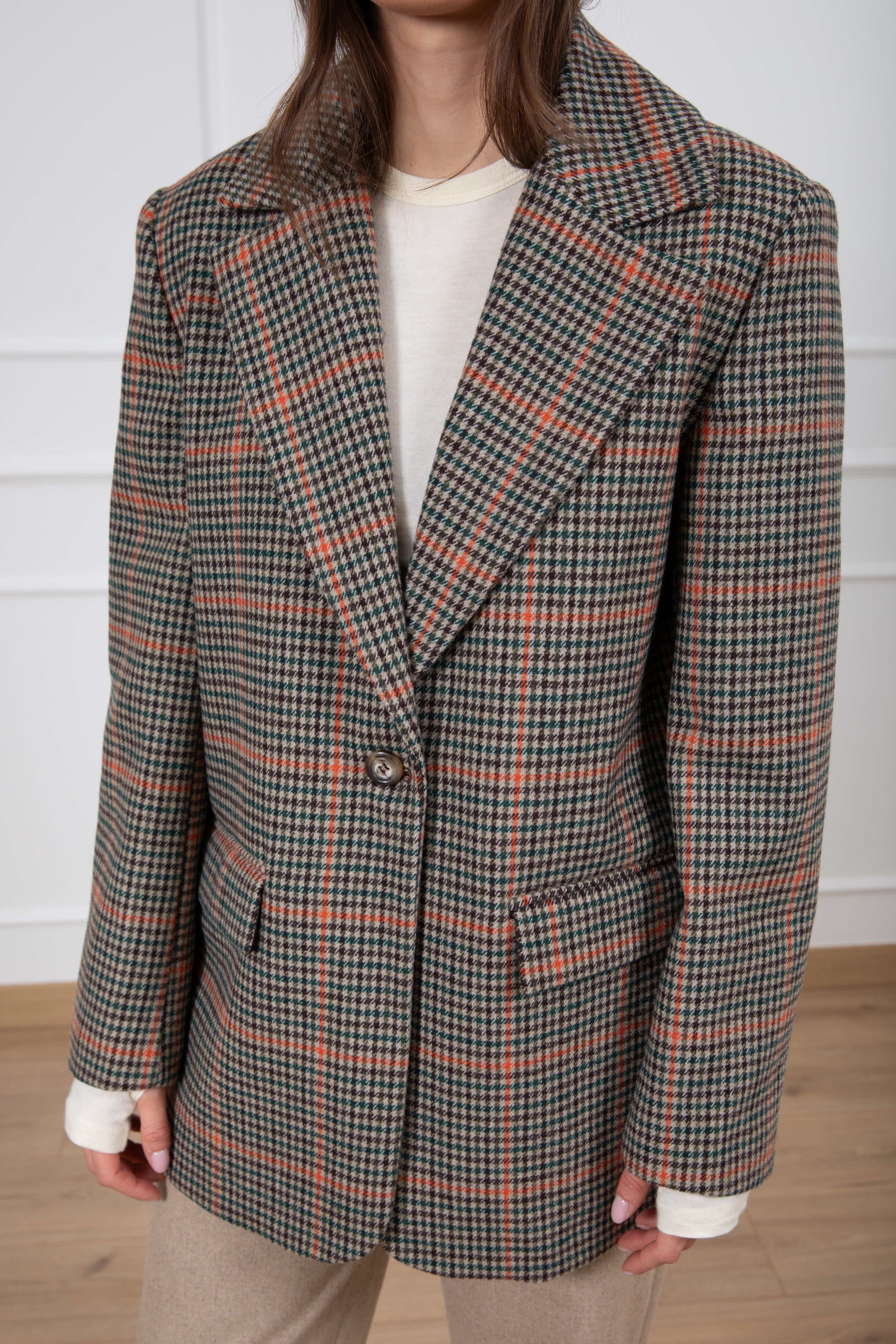 Giacca check in lana over-size ViCOLO