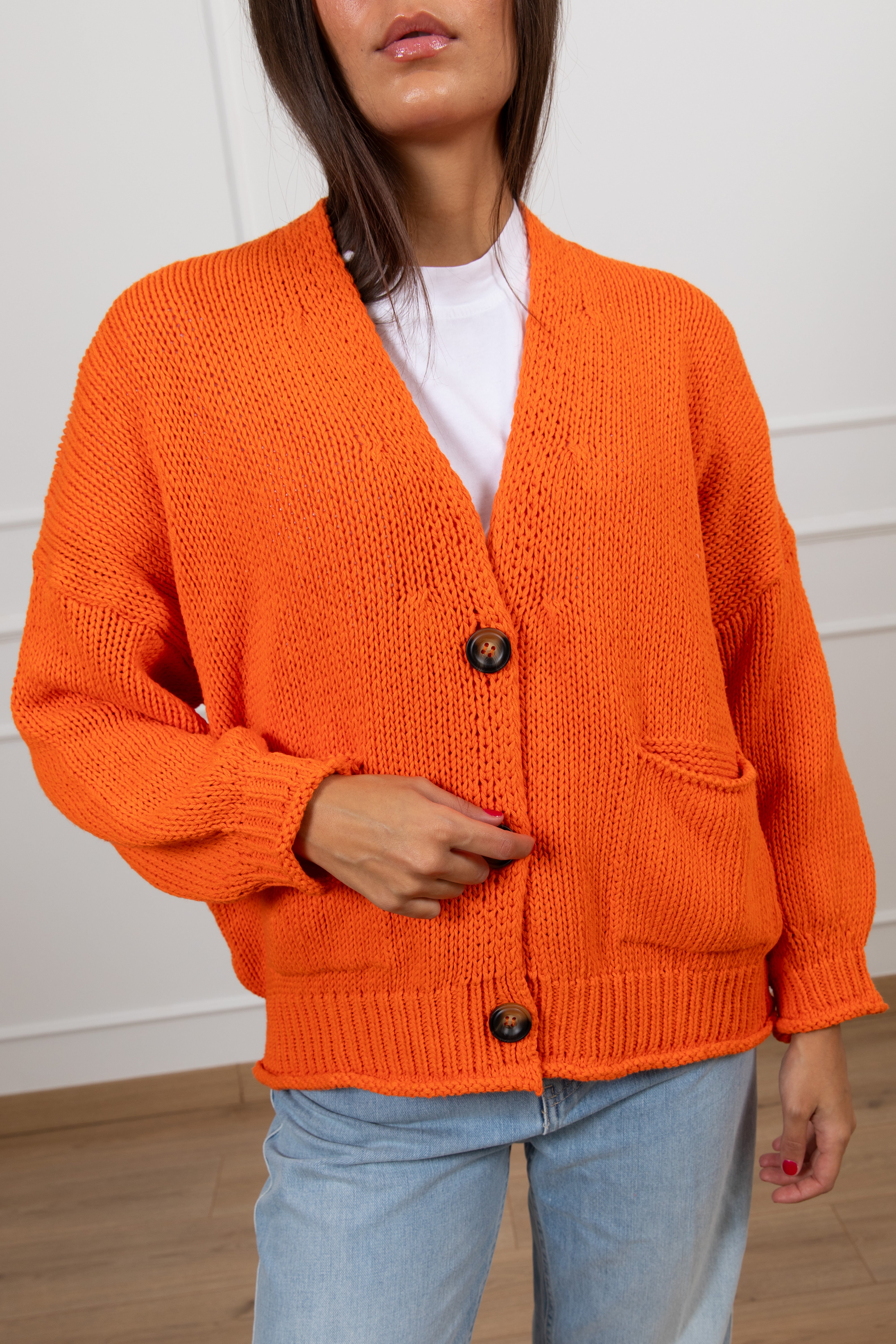 Cardigan in cotone con tasche ViCOLO