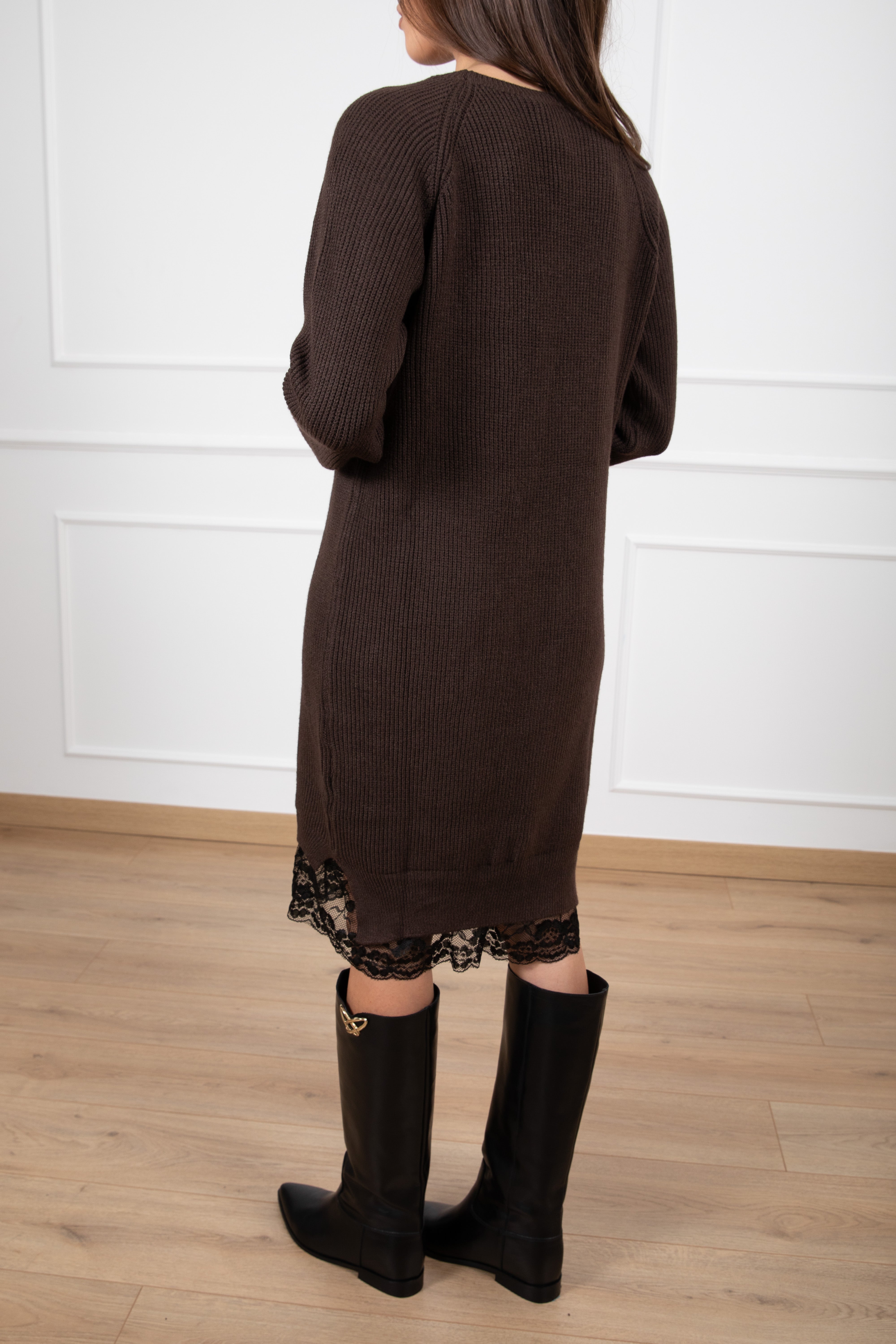 Abito in maglia con pizzo sul fondo Susy Mix