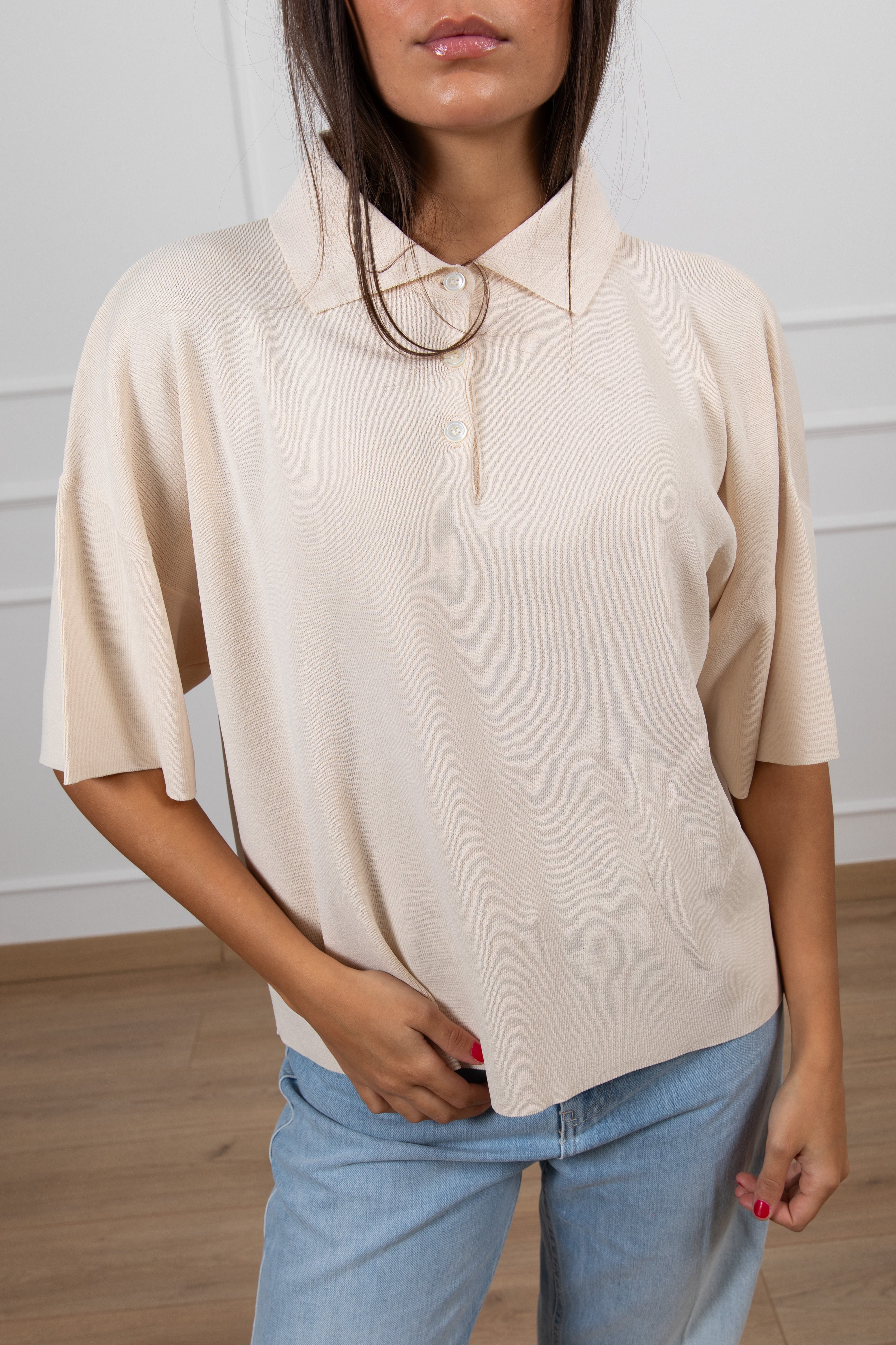 Polo over-size in viscosa ViCOLO