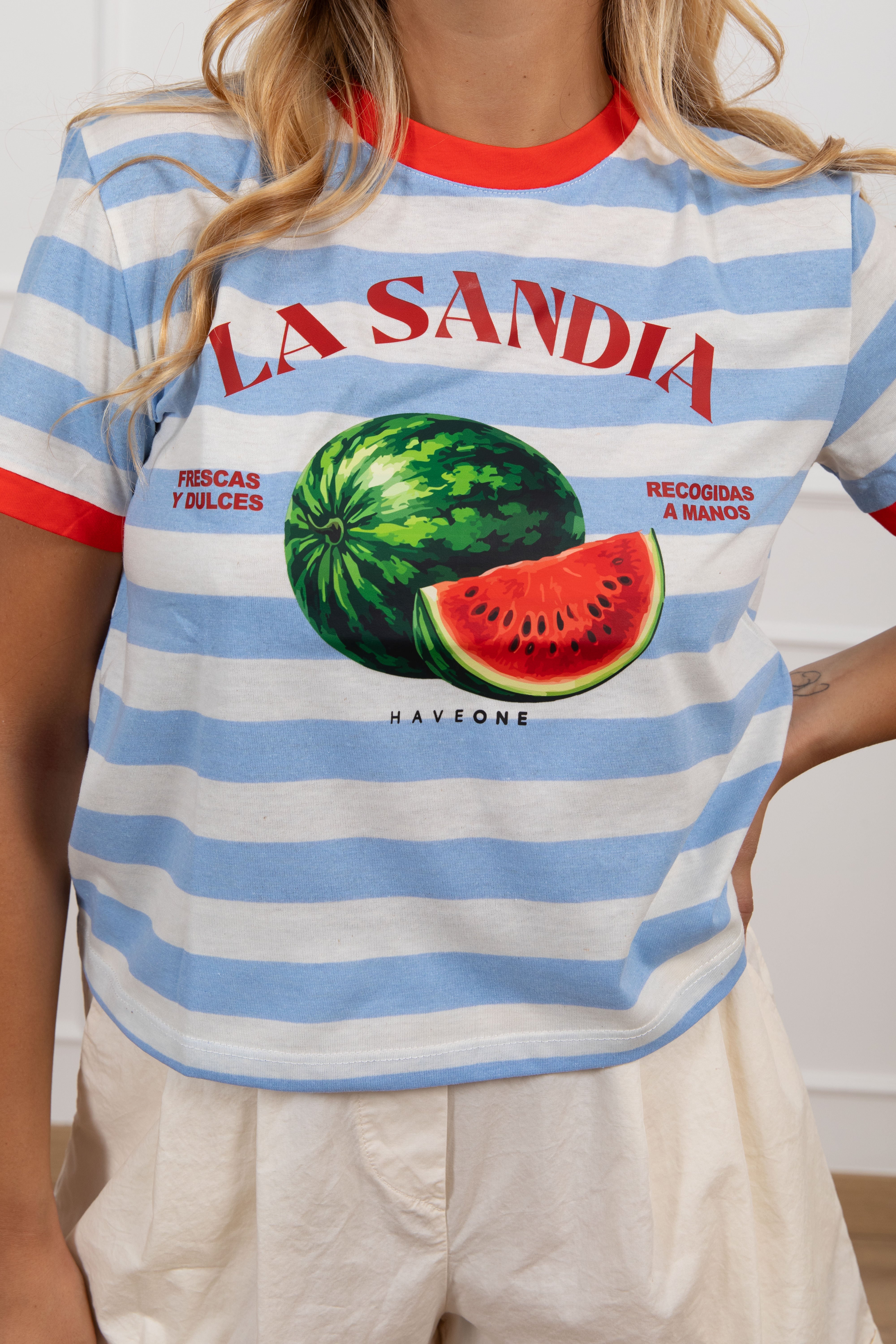 T-shirt a righe "La Sandia" Haveone