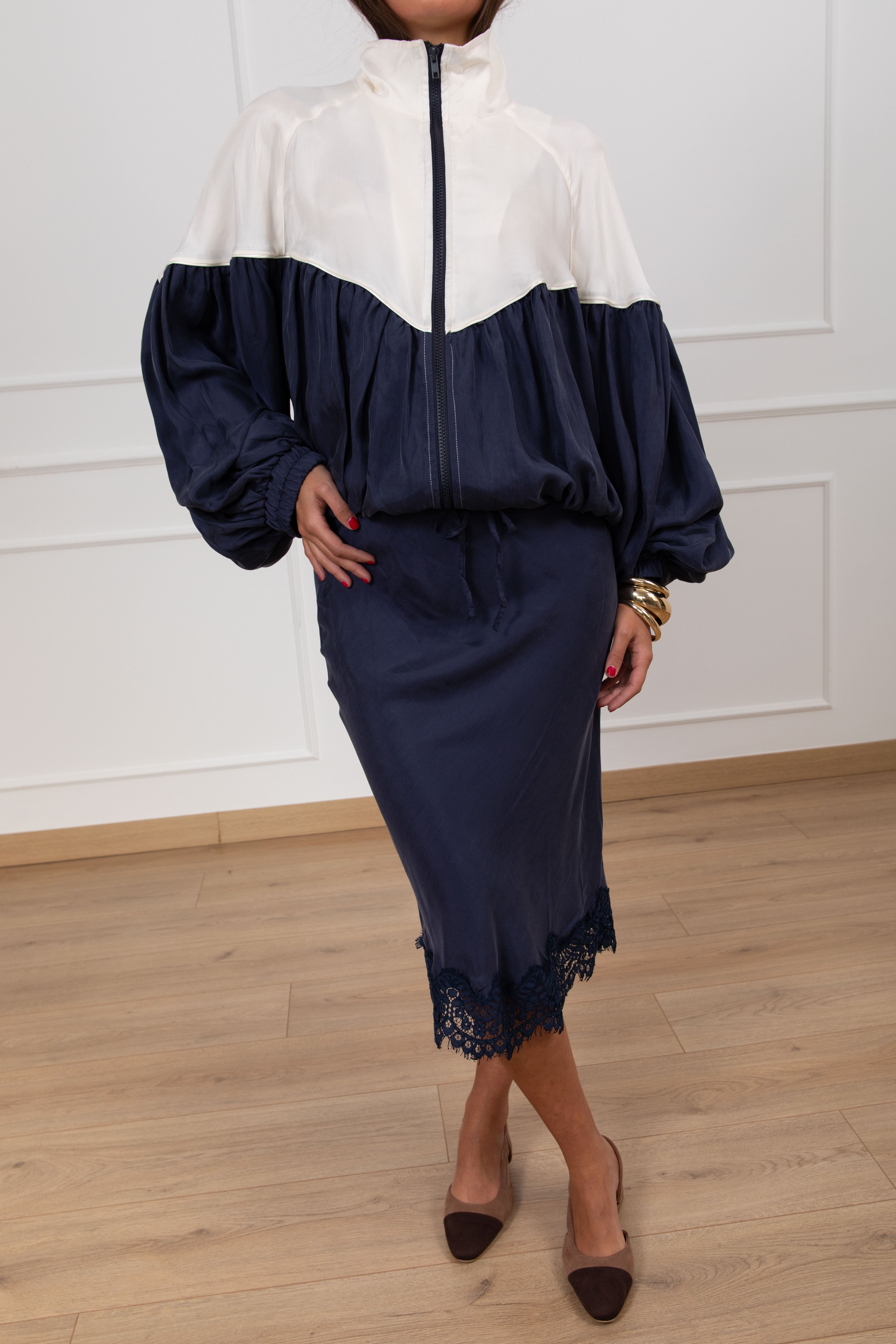 Gonna midi lingerie in cupro Tensione IN