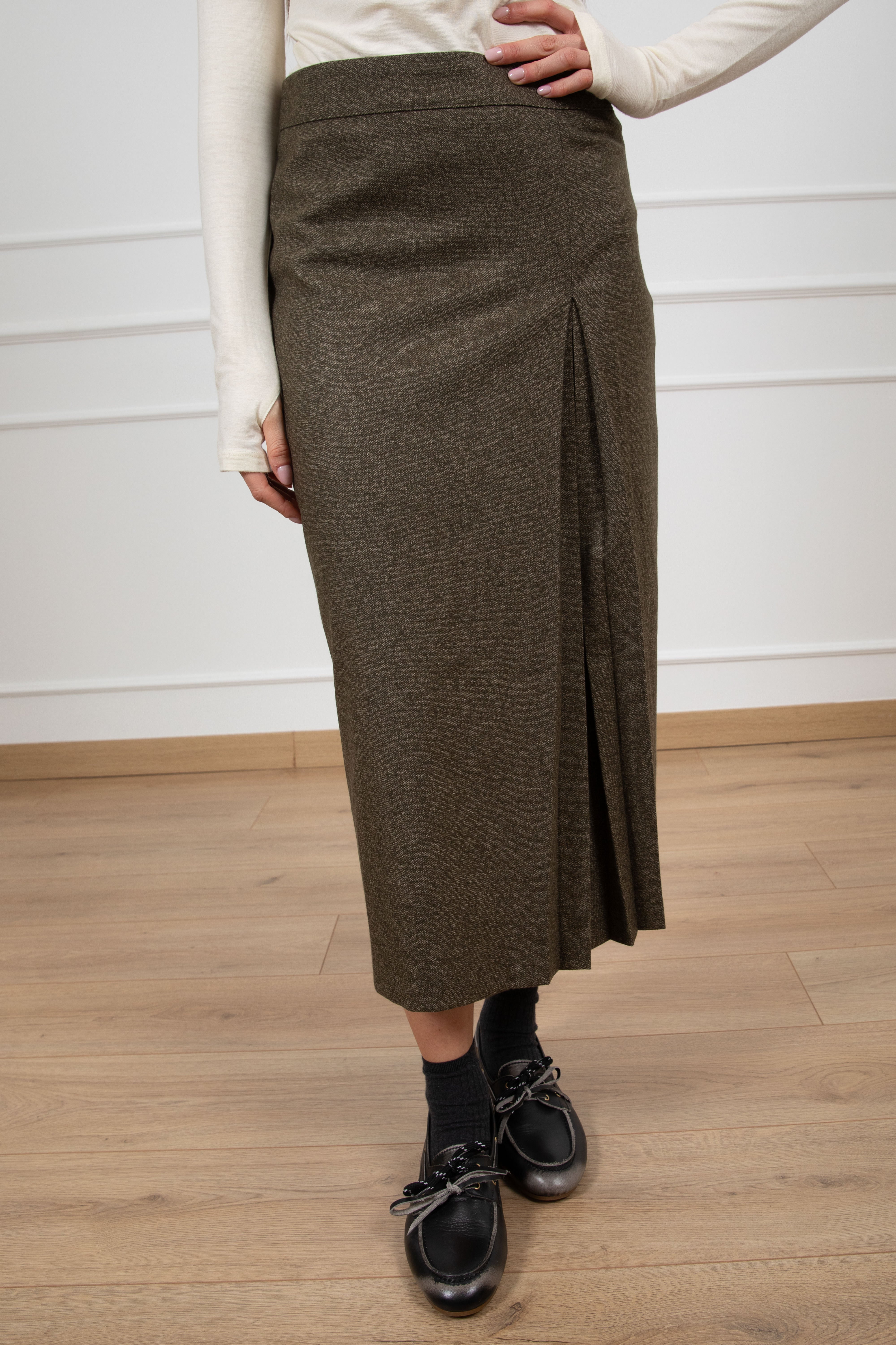 Gonna melange con inserto plissettato Susy Mix