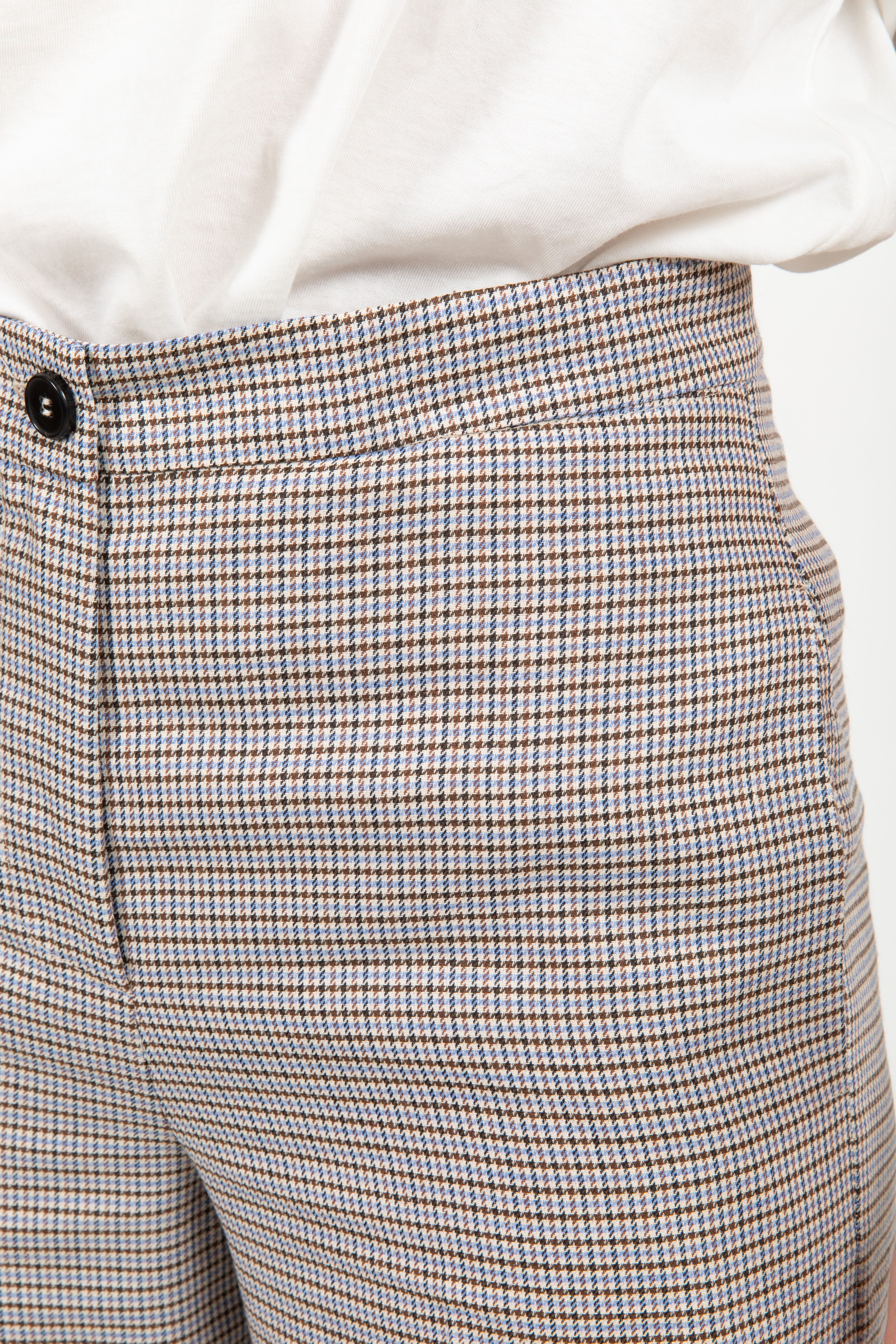 Pantalone gamba dritta micro-check multicolor ViCOLO