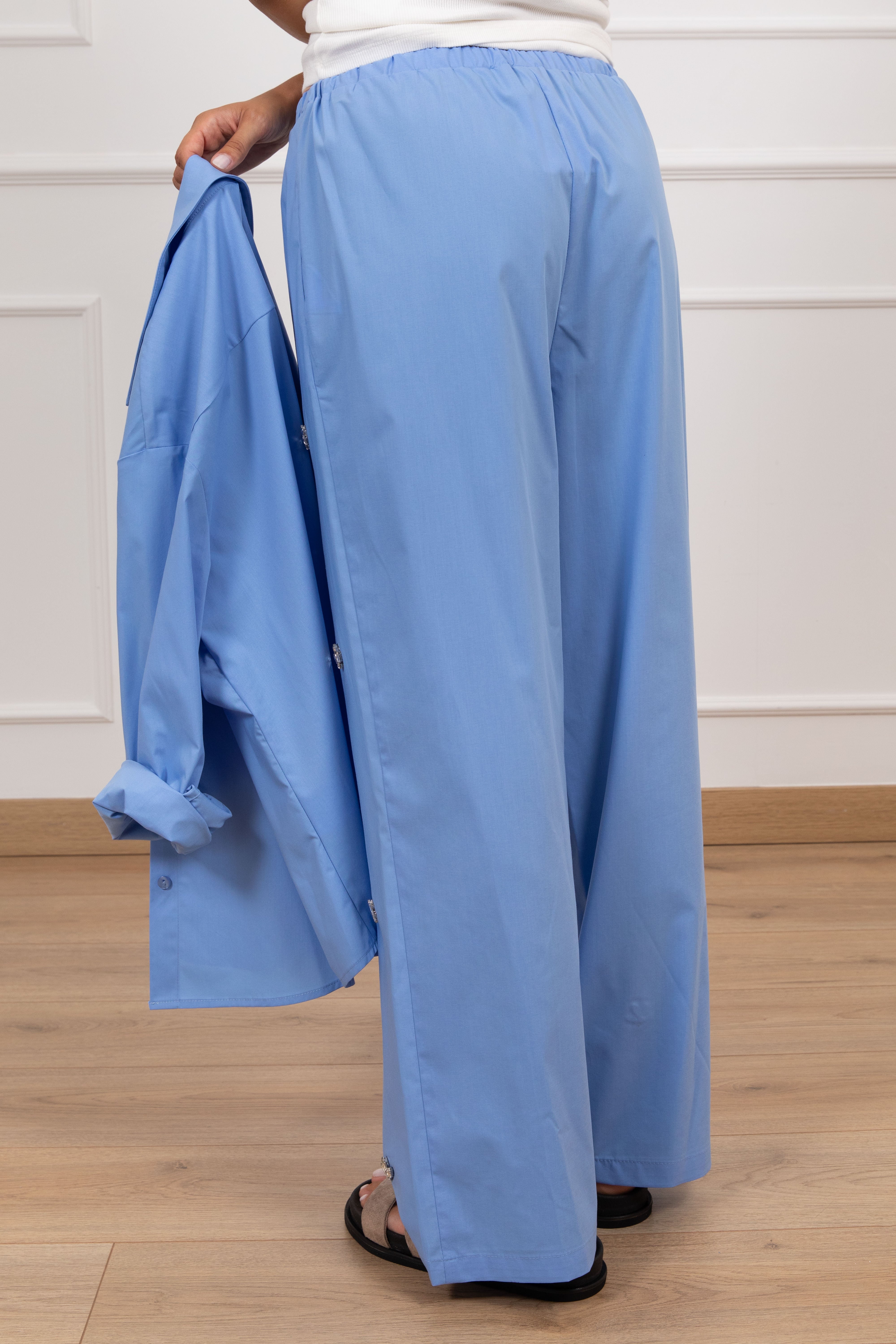 Pantalone in cotone con applicazione gioiello Tensione IN