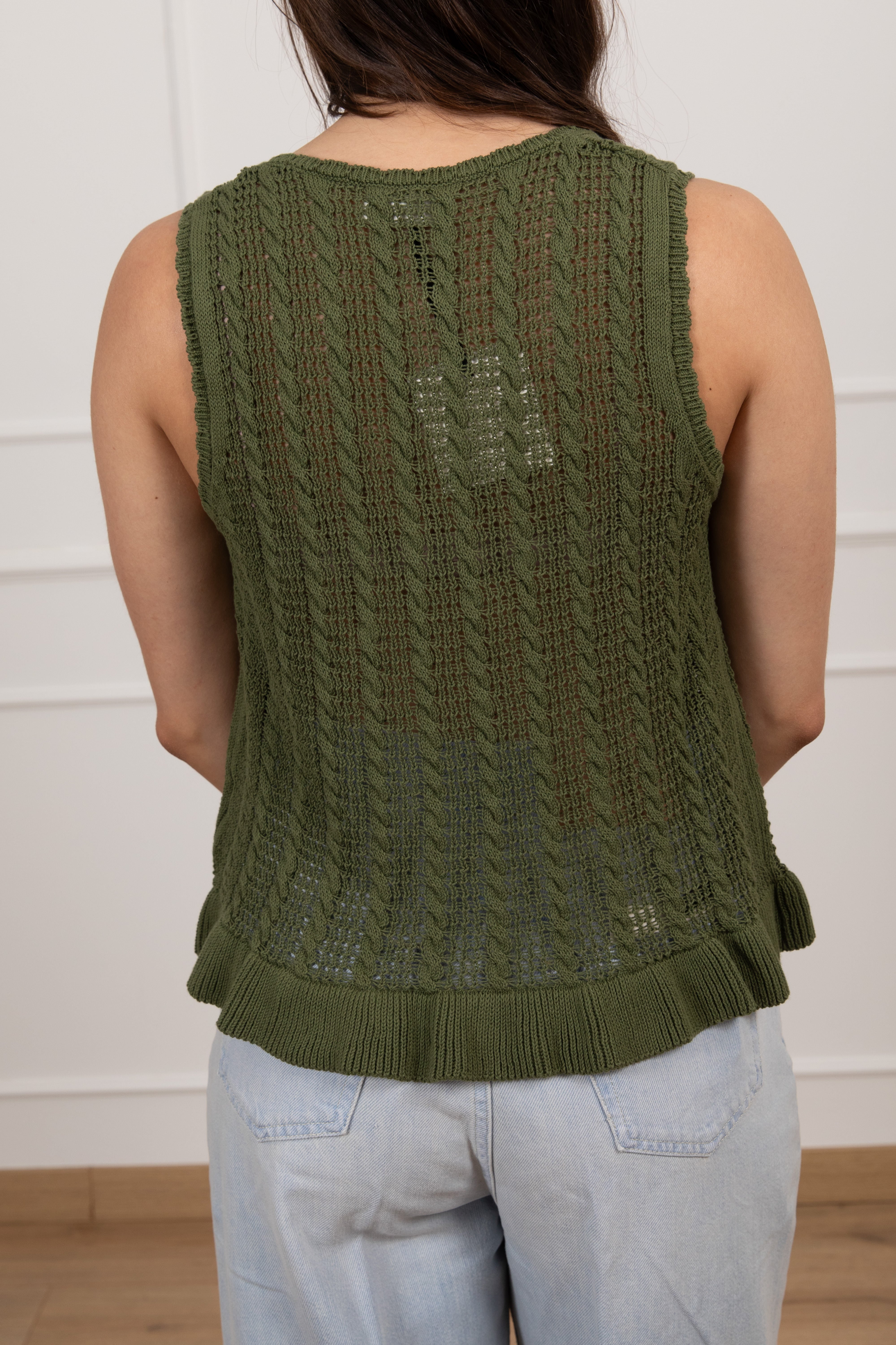 Gilet in maglia con fiocchi e rouches ViCOLO