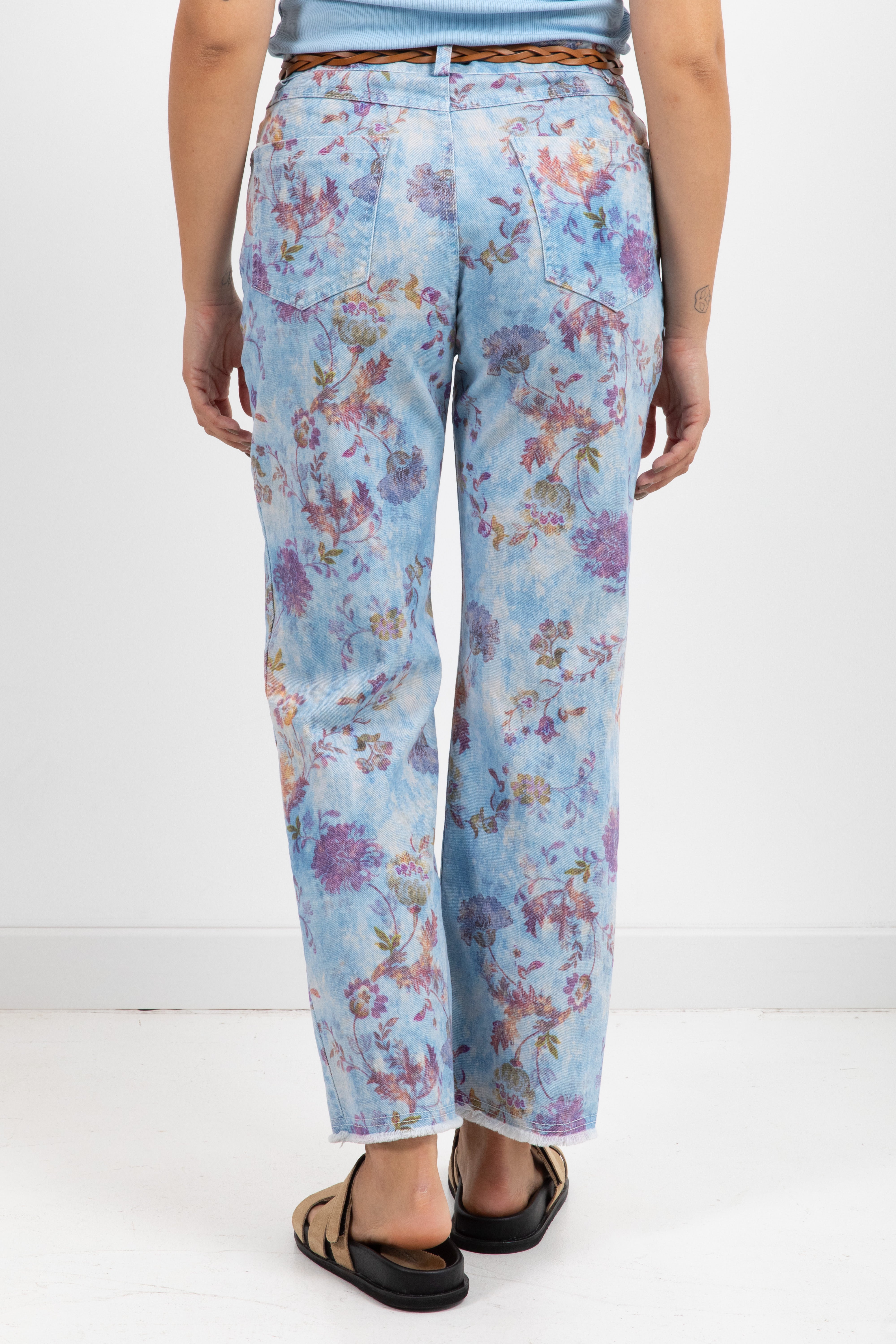 Pantalone fantasia flowers viola Tensione IN