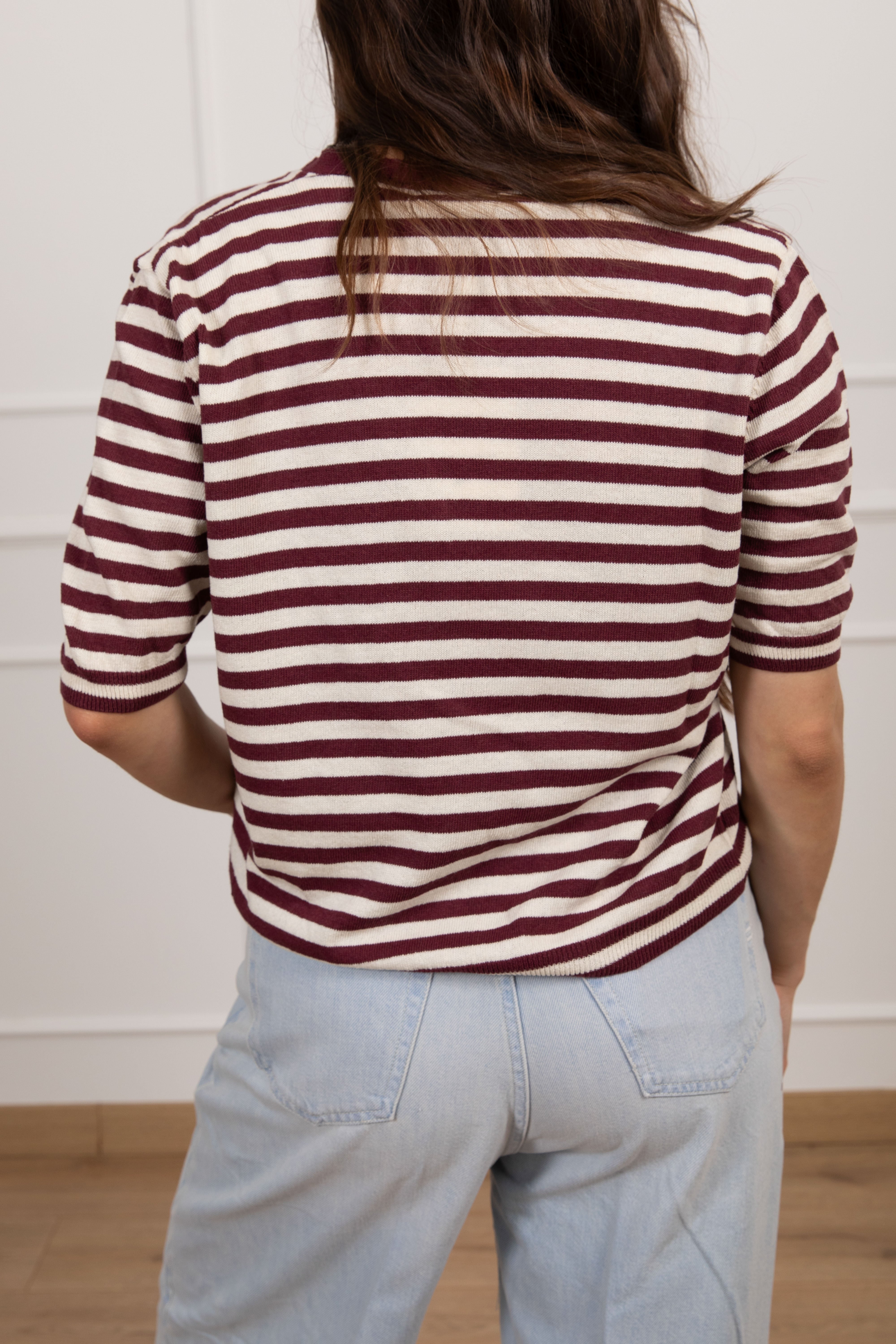 Cardigan manica corta a righe Susy Mix