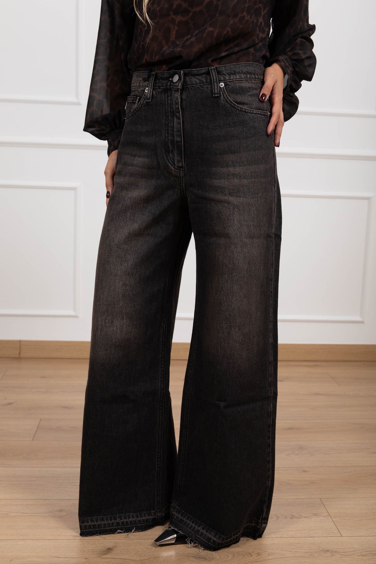 Jeans Rosa lavaggio nero ViCOLO