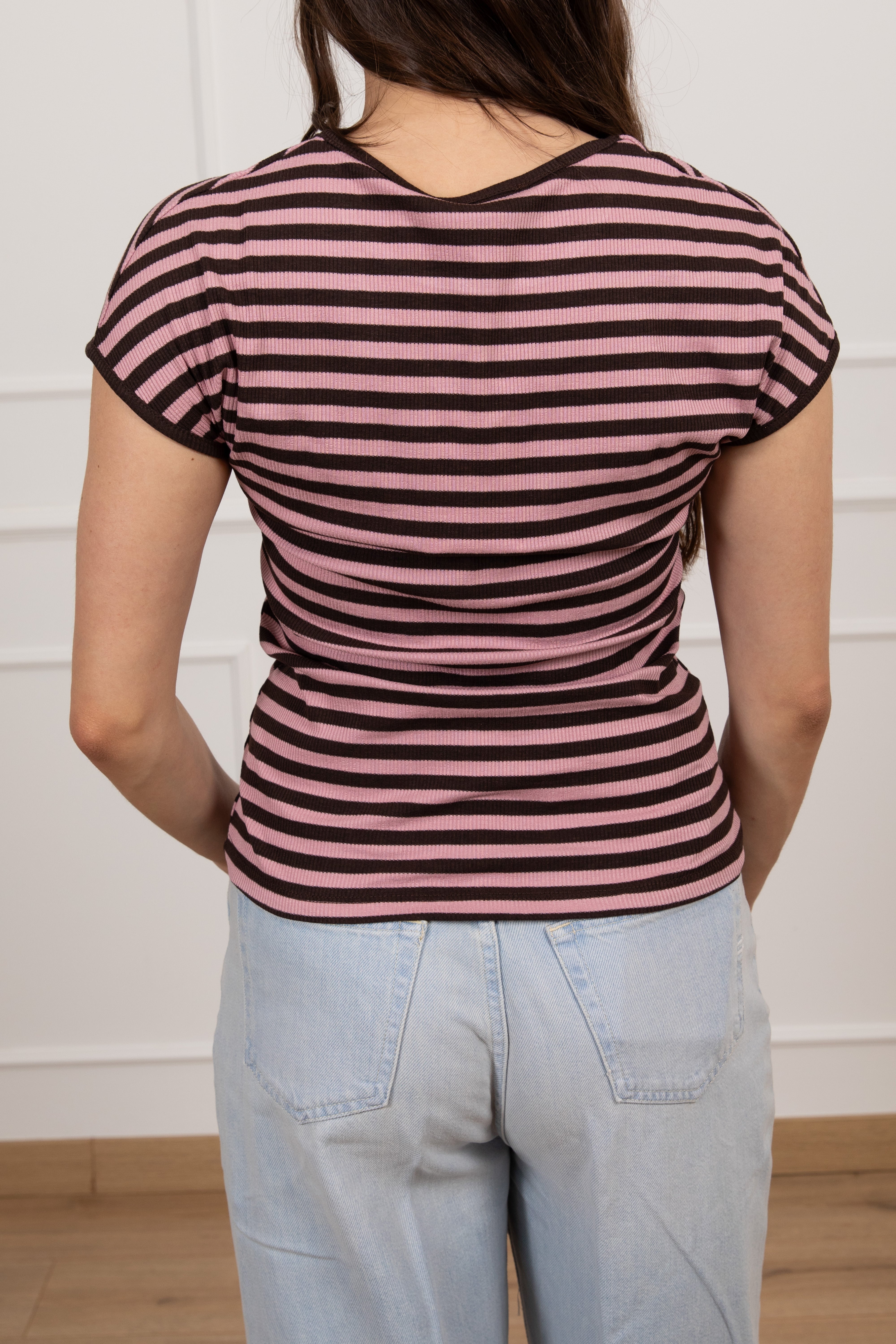 T-shirt righe a costine Motel