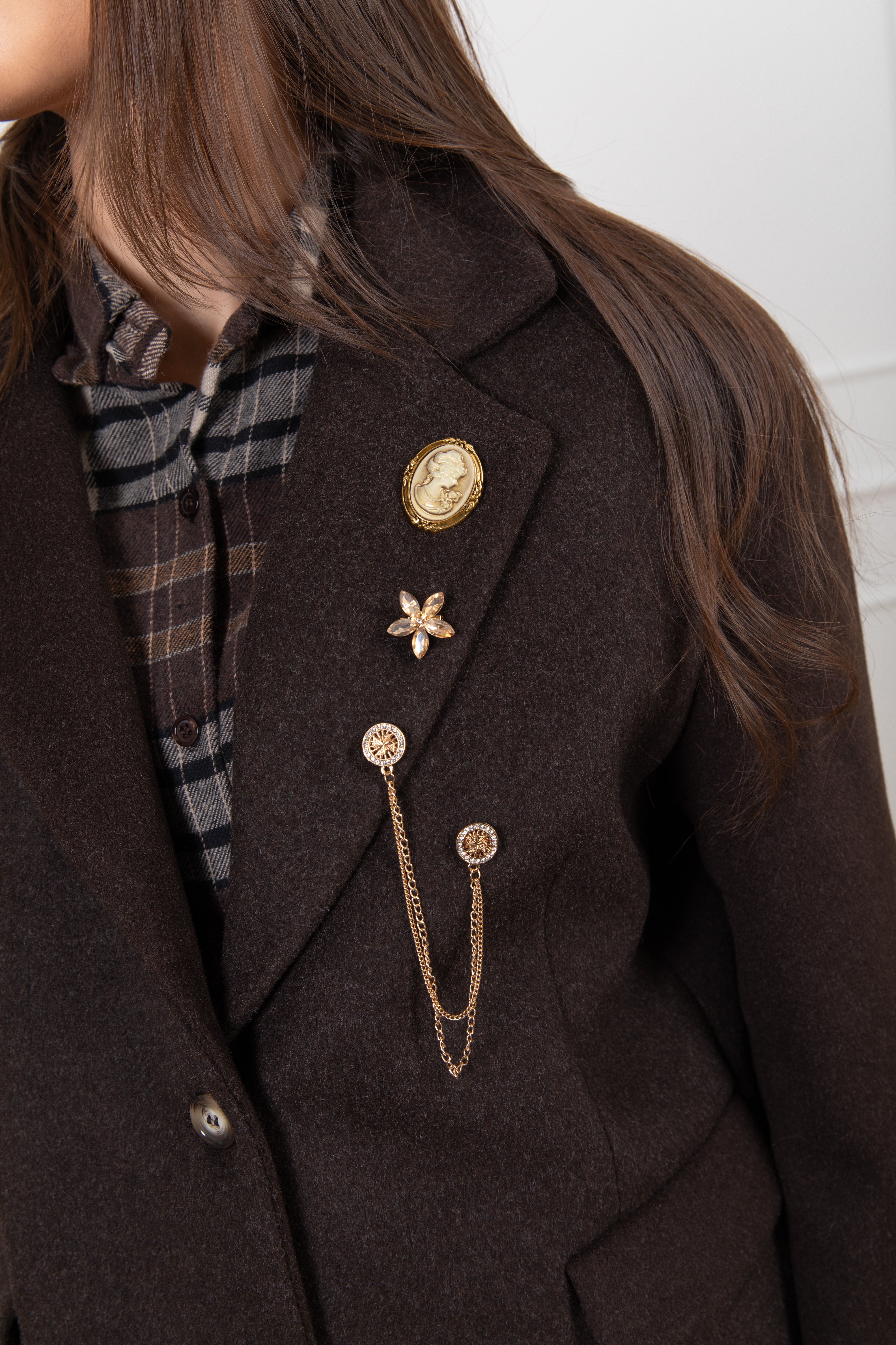 Giacca-cappotto 2 bottoni con spille ViCOLO