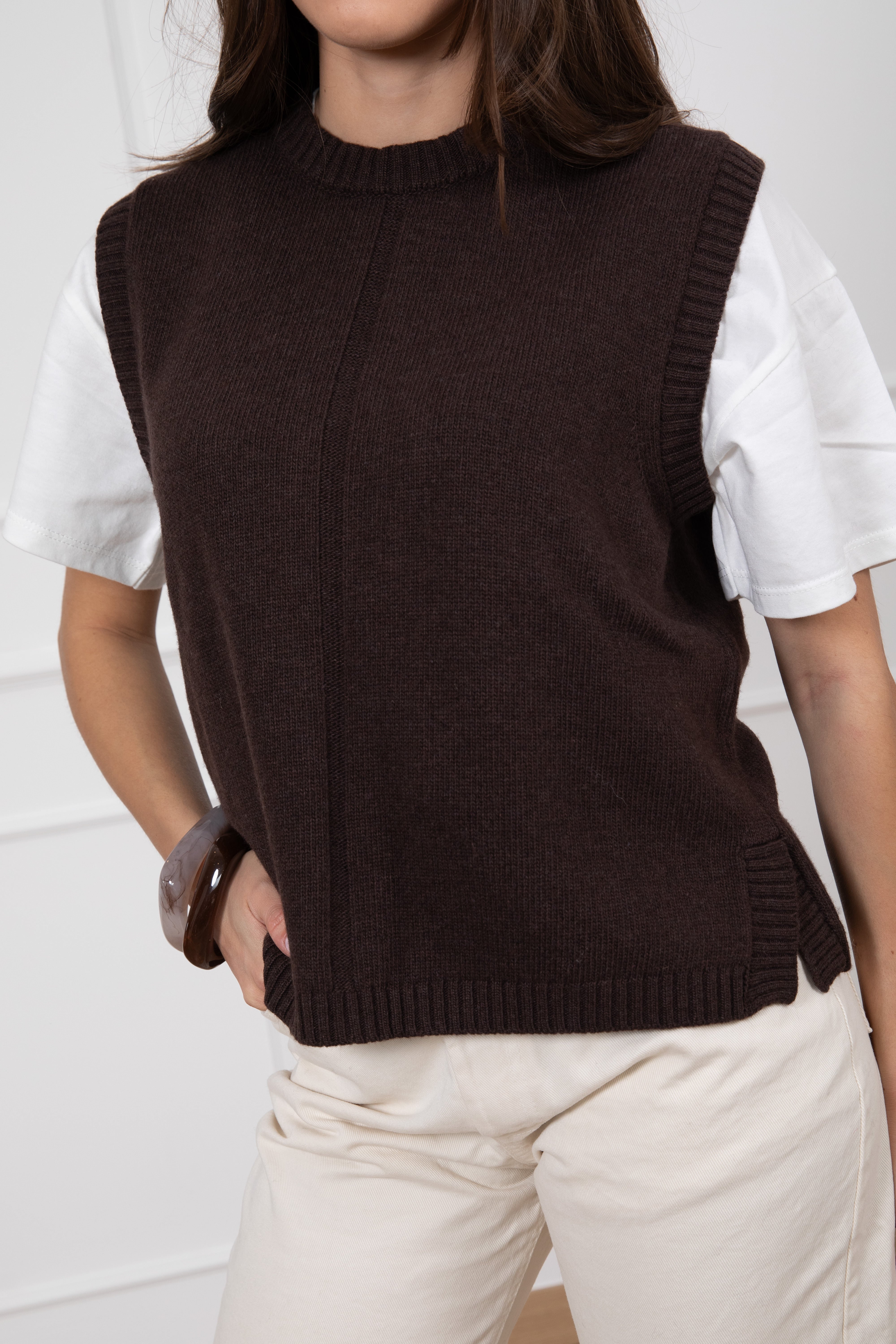 Gilet in maglia con spacchi ViCOLO