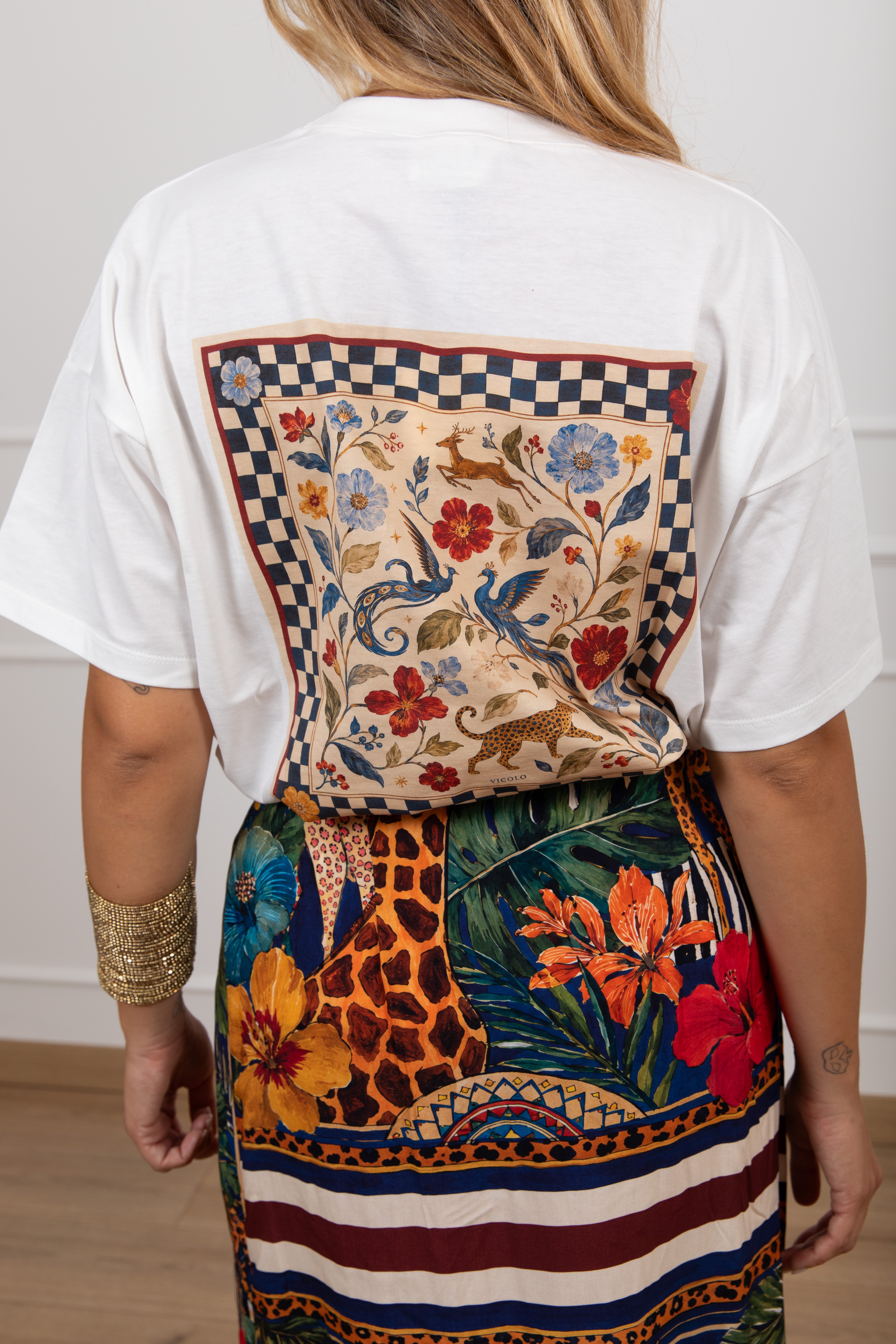 T-shirt stampa fenice sul retro ViCOLO