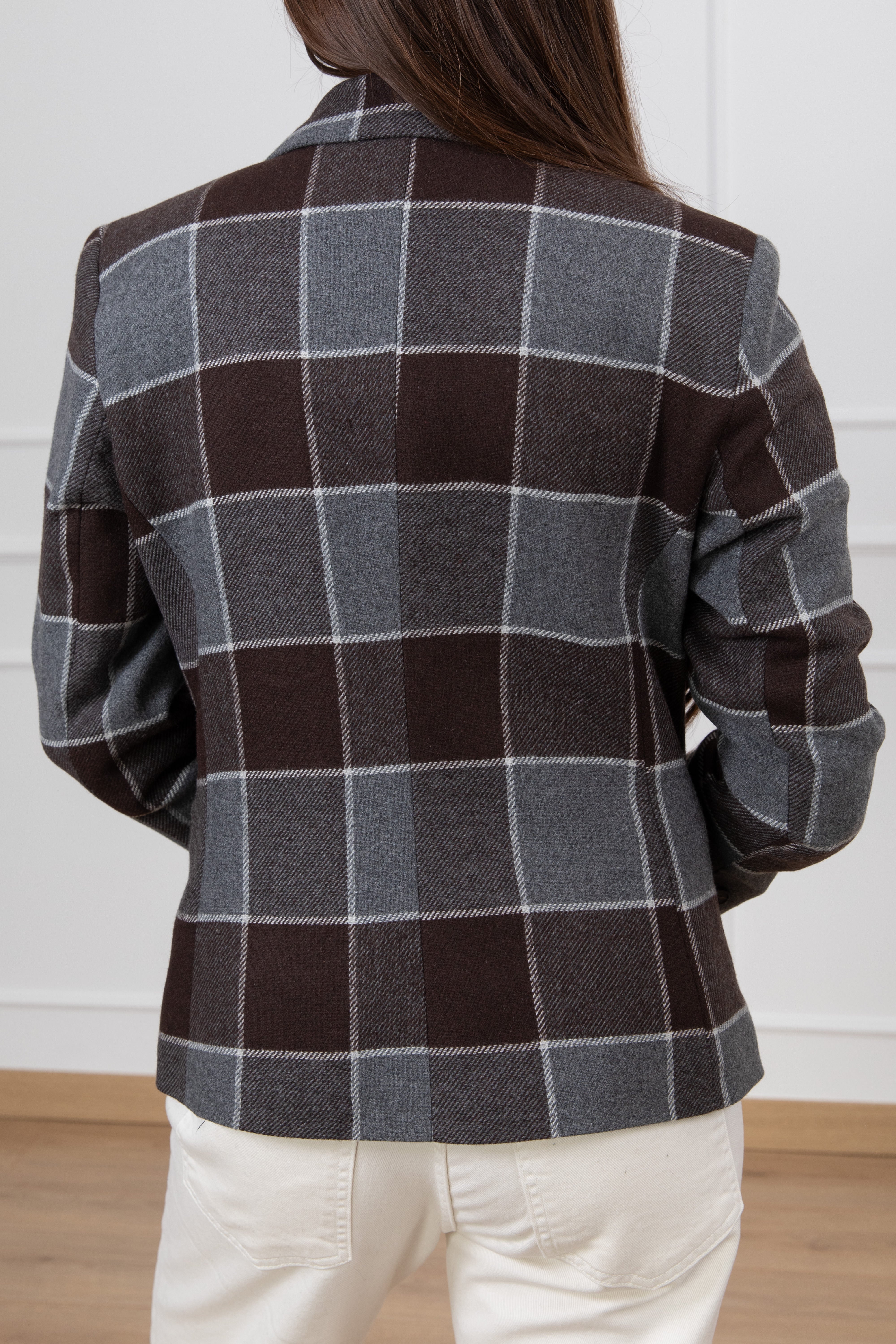 Giacca slim-fit check moro in lana Tensione IN