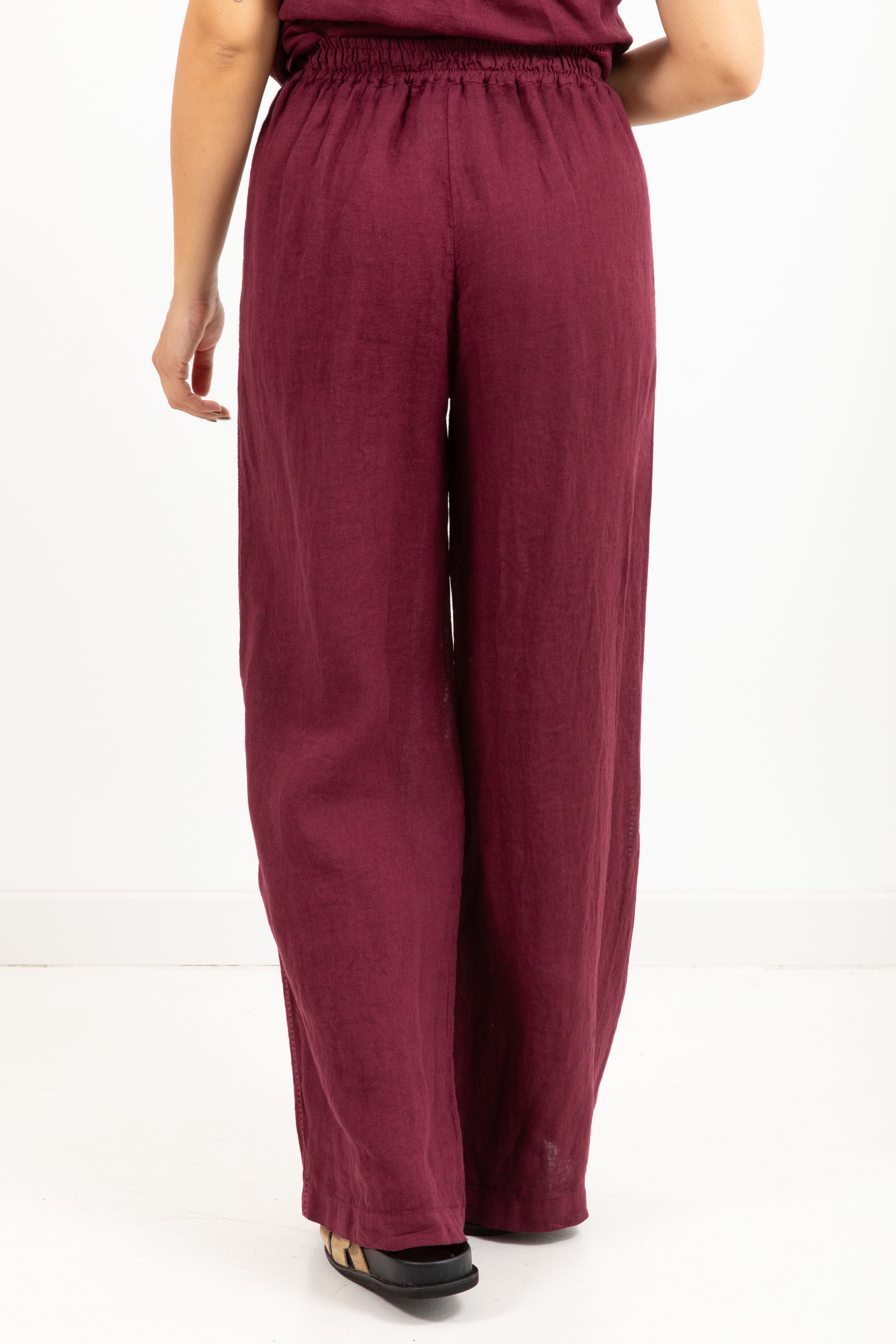 Pantalone con elastico 100% lino Dixie