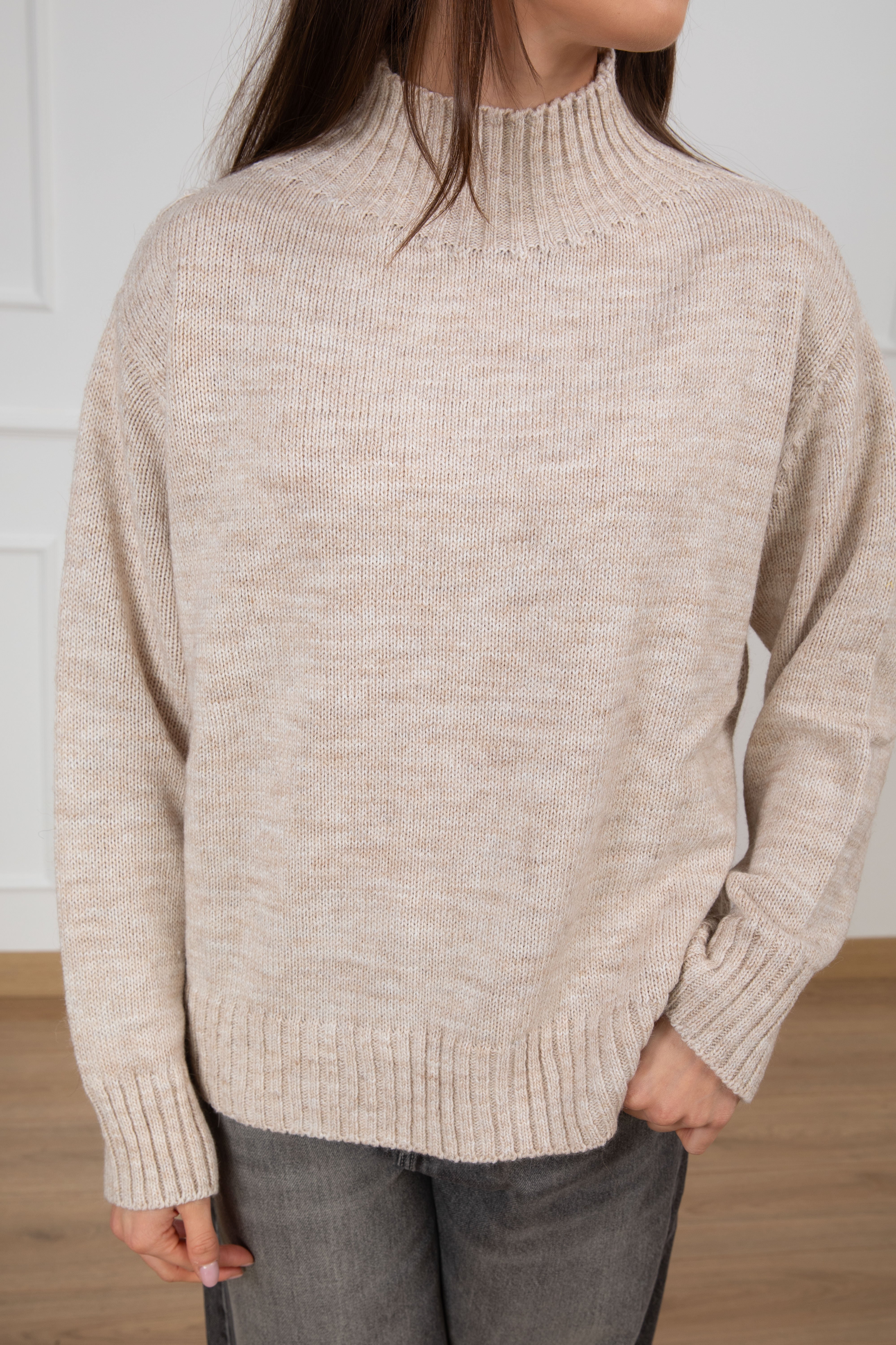 Pull mezzo-collo a scatoletta in lana e cashmere Tensione IN