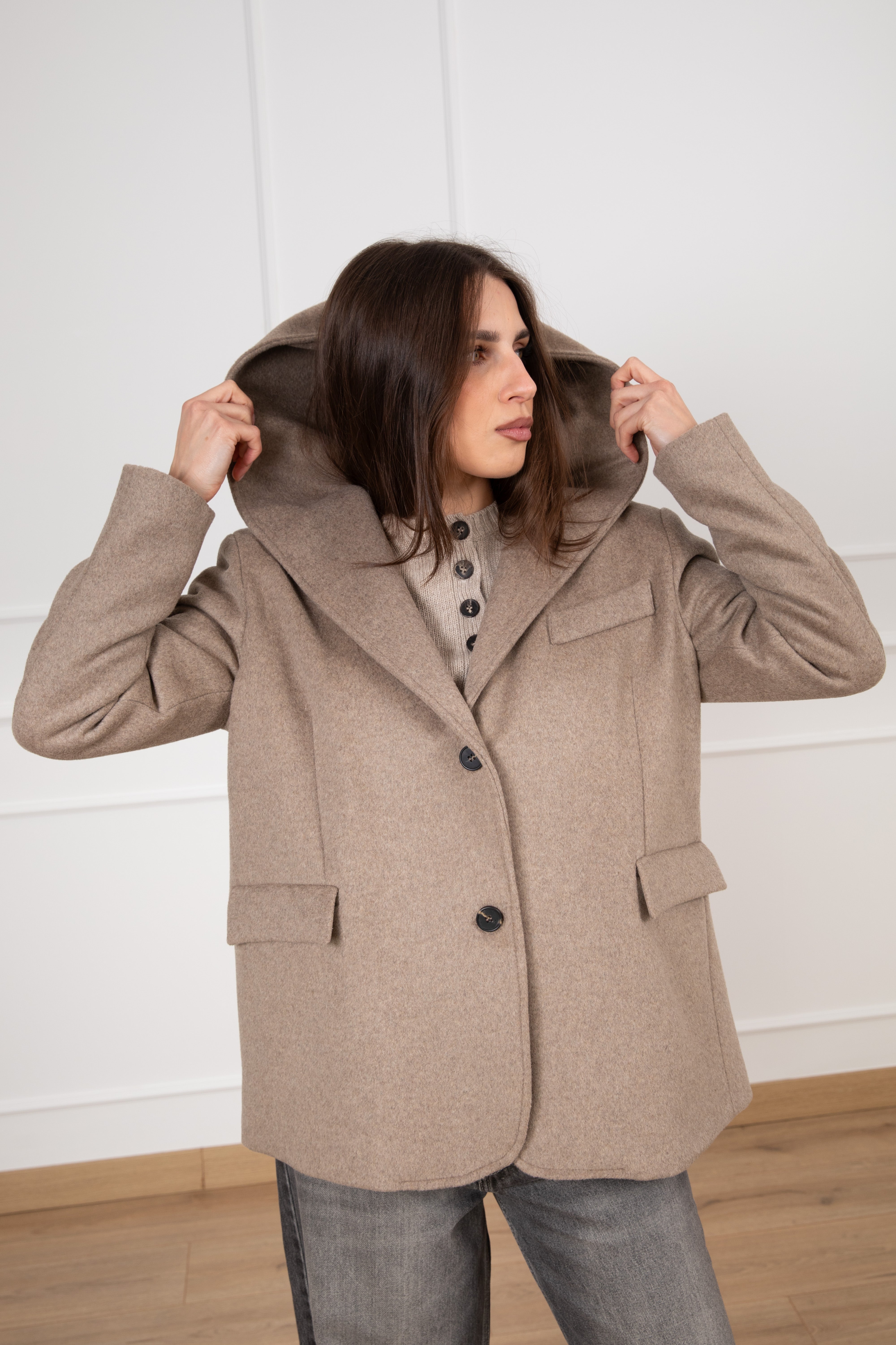 Giacca-cappotto con cappuccio Tensione IN