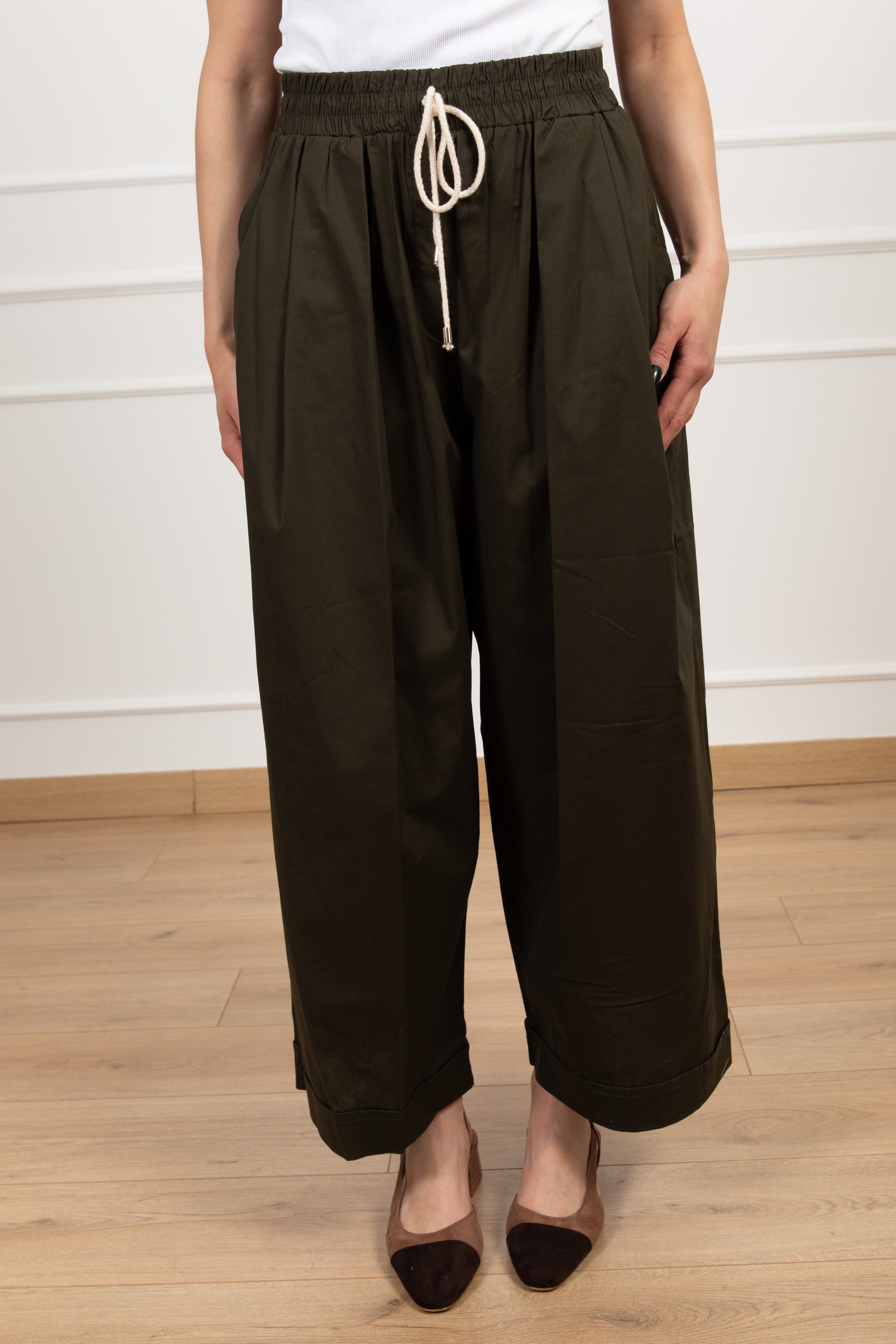 Pantalone gamba larga in cotone Susy Mix