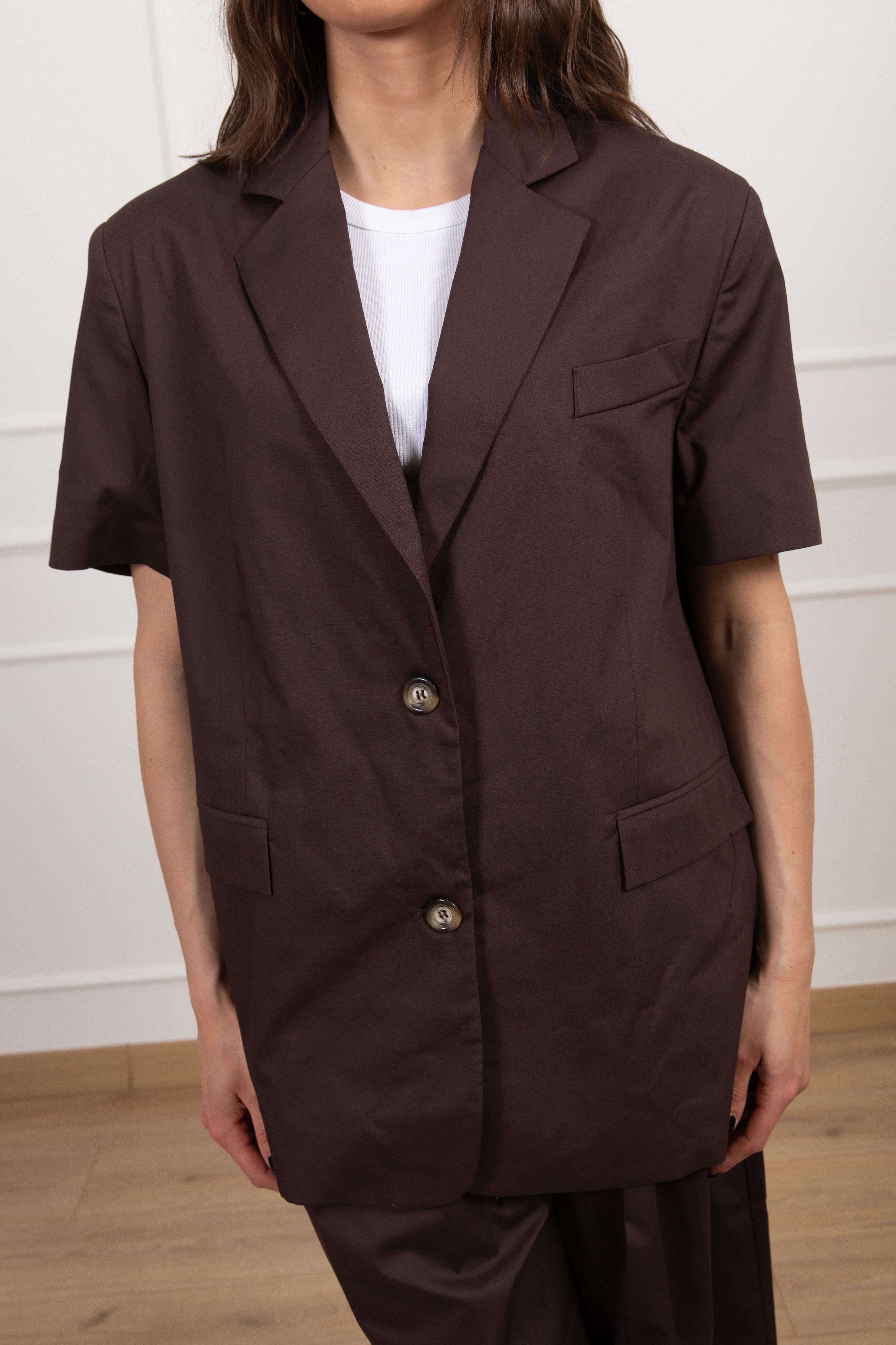 Giacca over-size manica corta in cotone Susy Mix