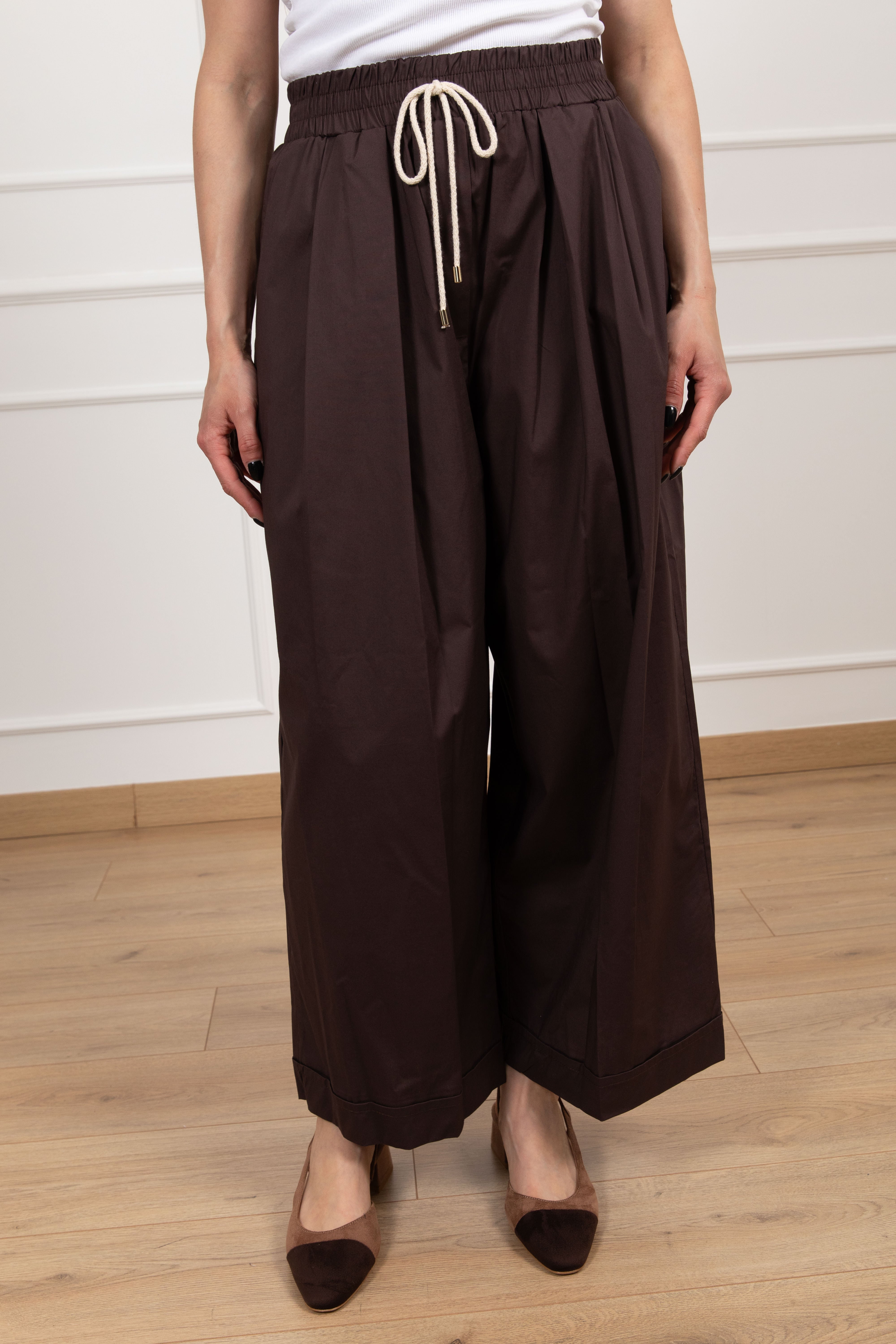 Pantalone gamba larga in cotone Susy Mix