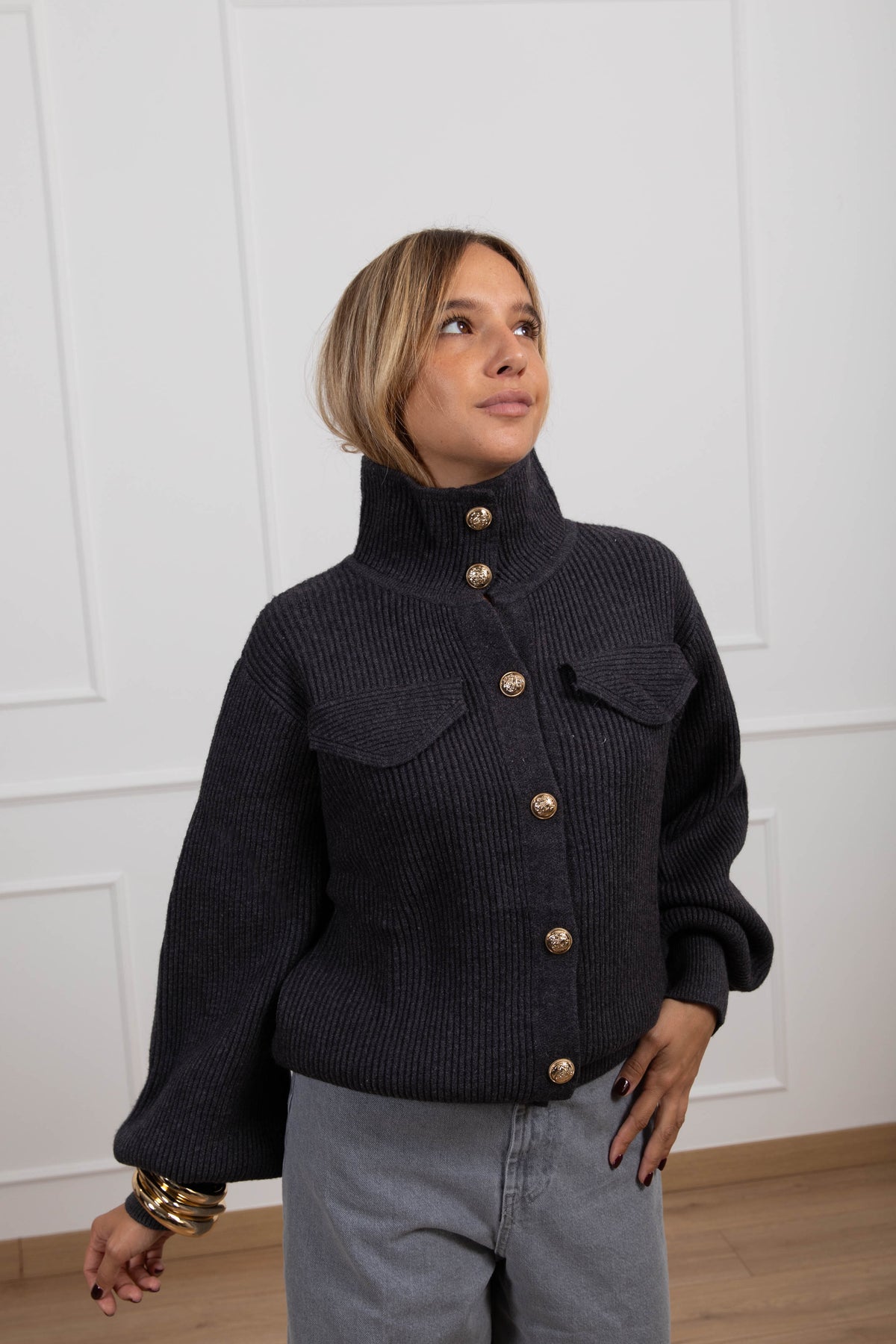 Giacca in maglia bottoni oro Susy Mix
