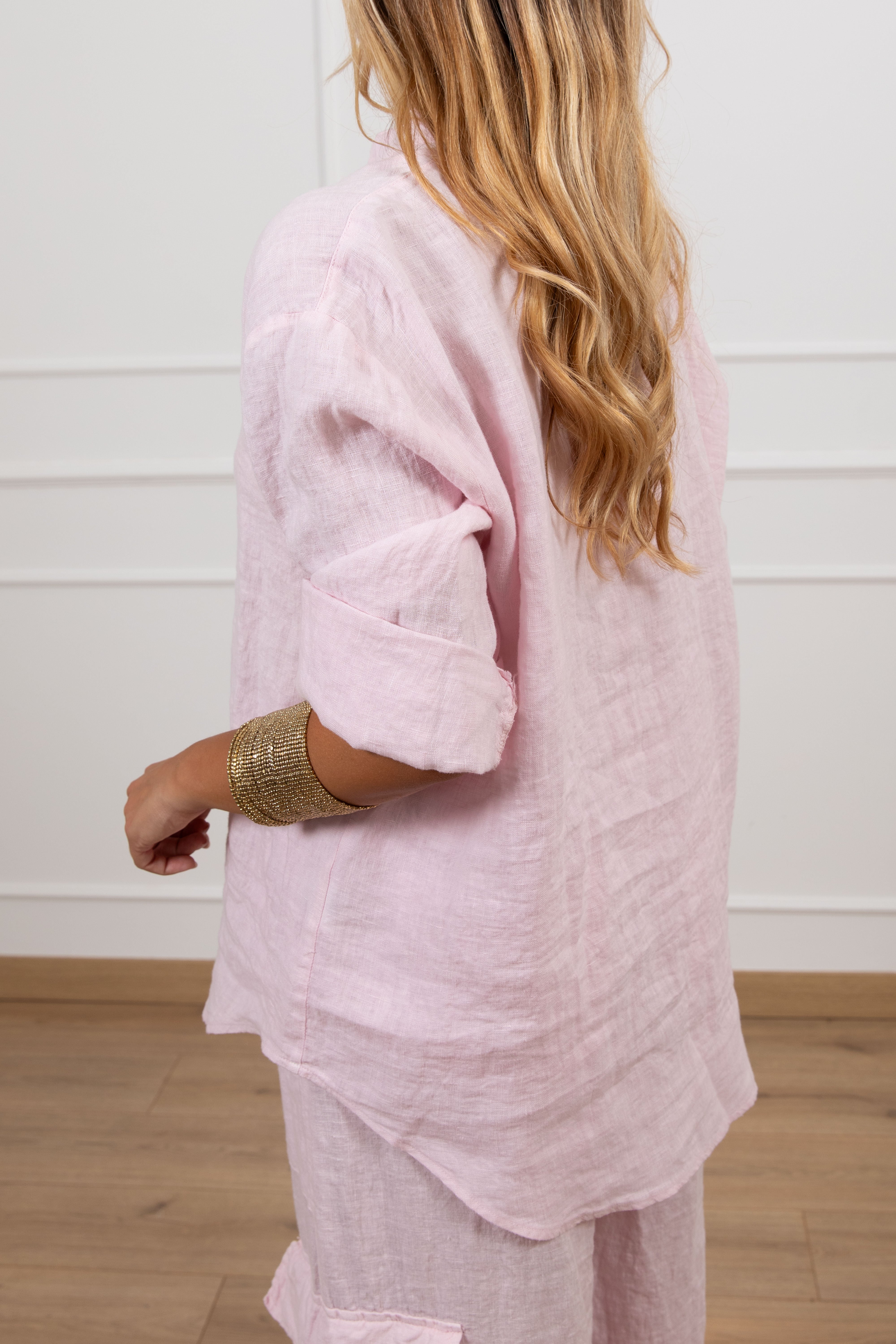 Camicia over-size 100% lino stropicciato Tensione IN