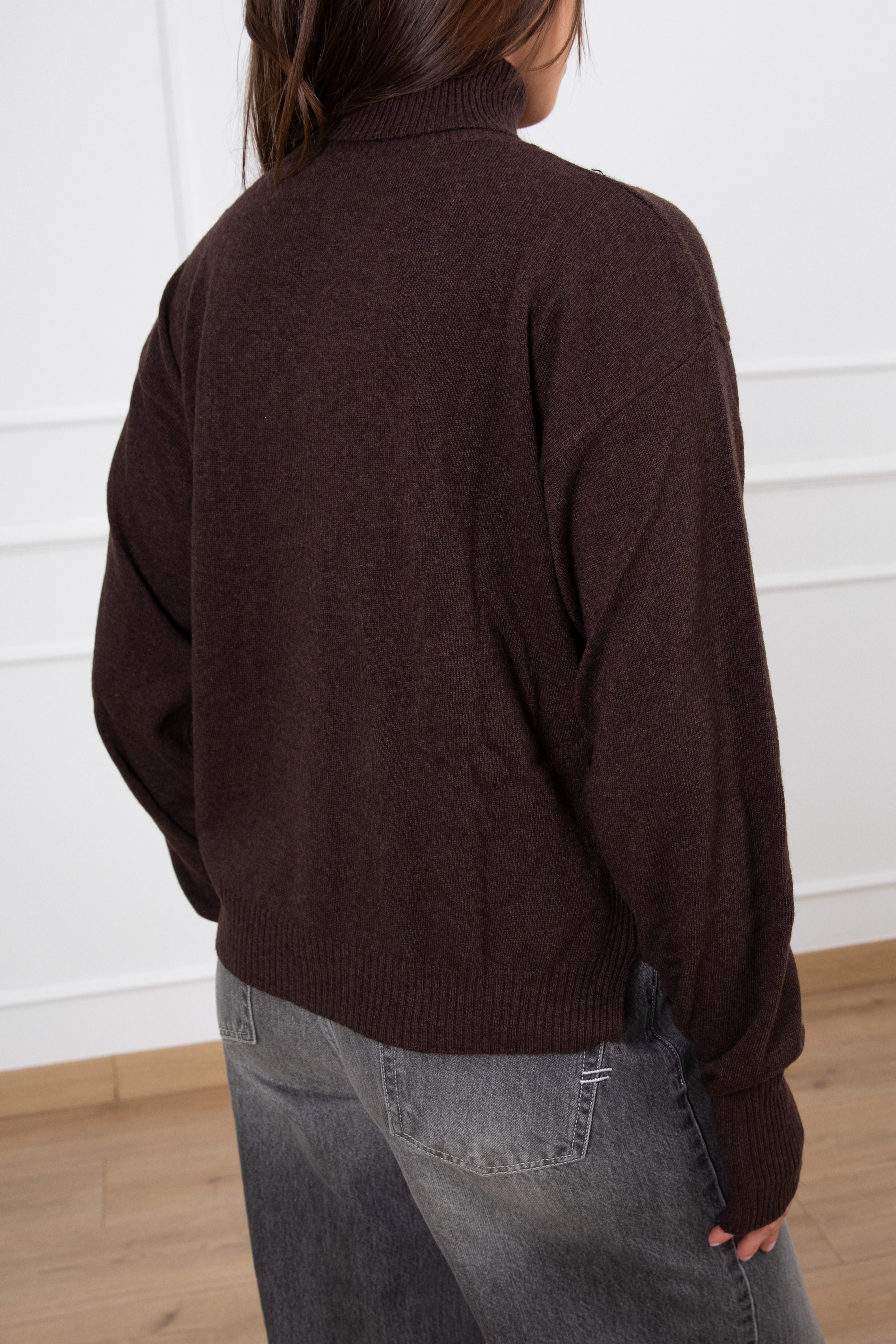 Dolcevita a scatoletta lana e cashmere con foro pollice ViCOLO