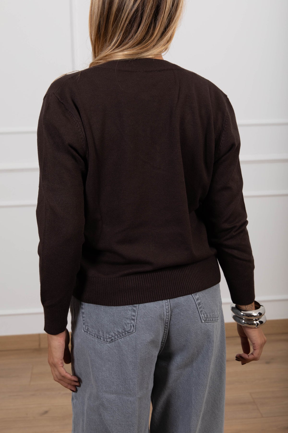 Pull scollo a "V" variante moro Susy Mix
