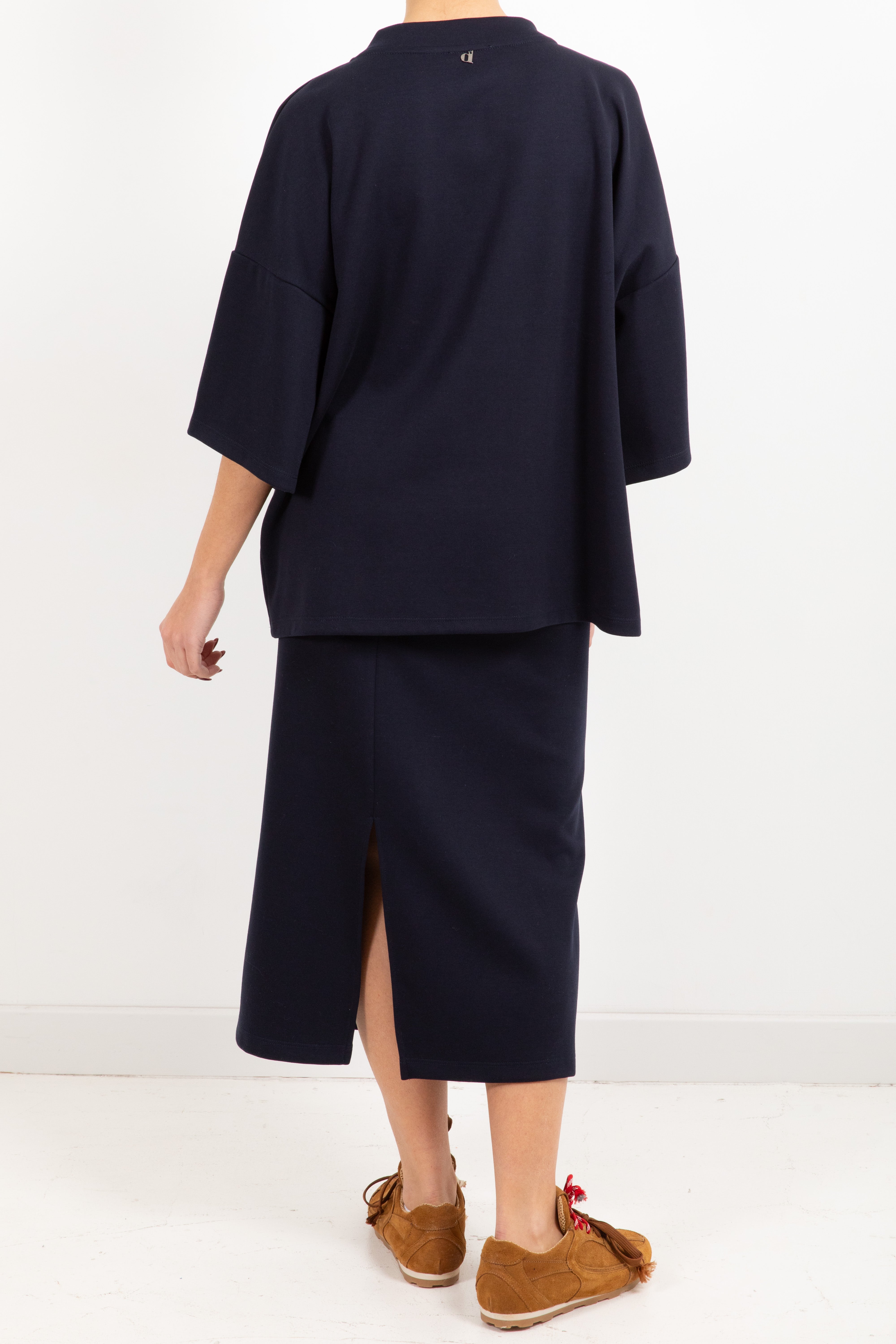 Coordinato t-shirt oversize e gonna midi Dixie