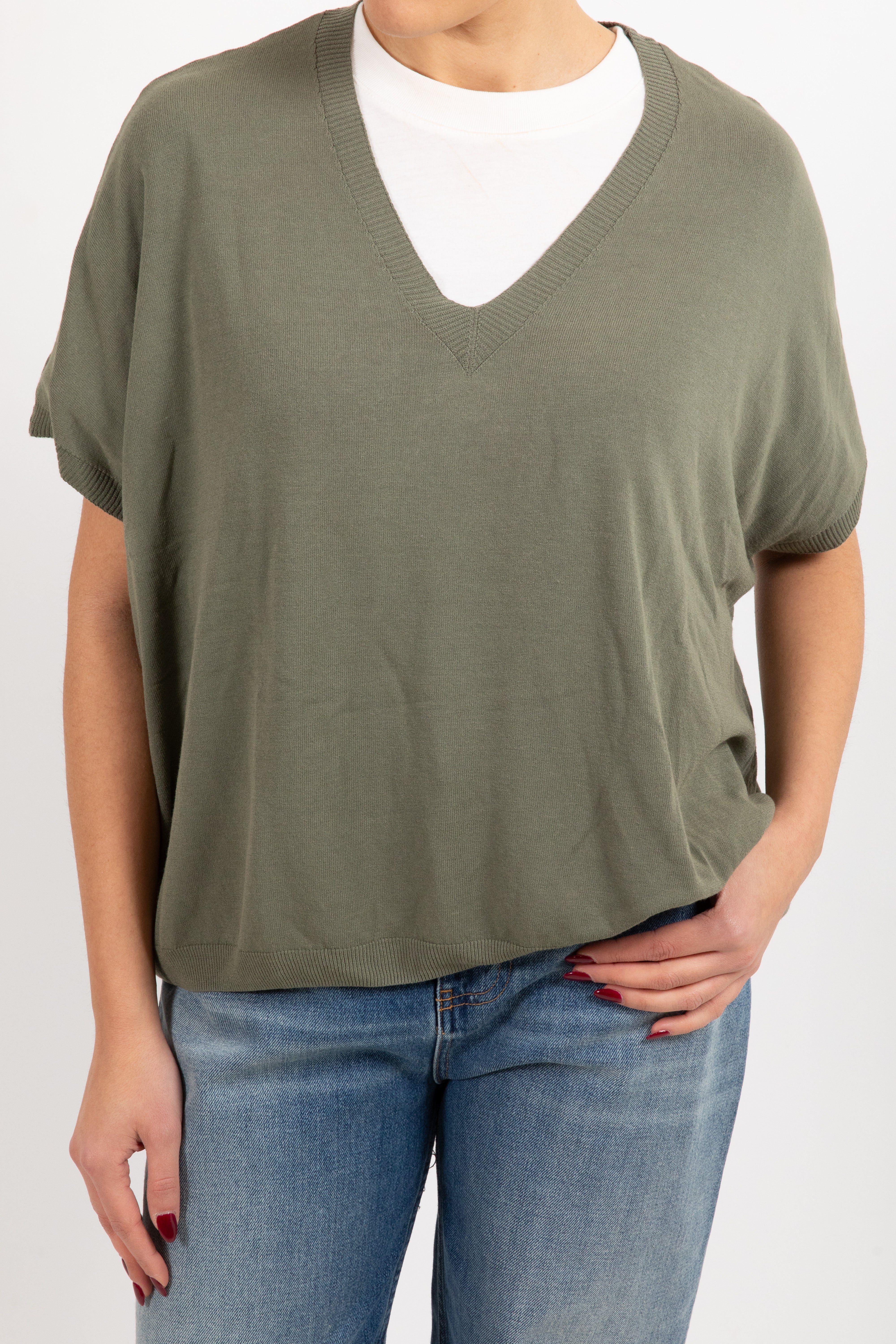 T-shirt in viscosa con scollo a "V" Susy Mix