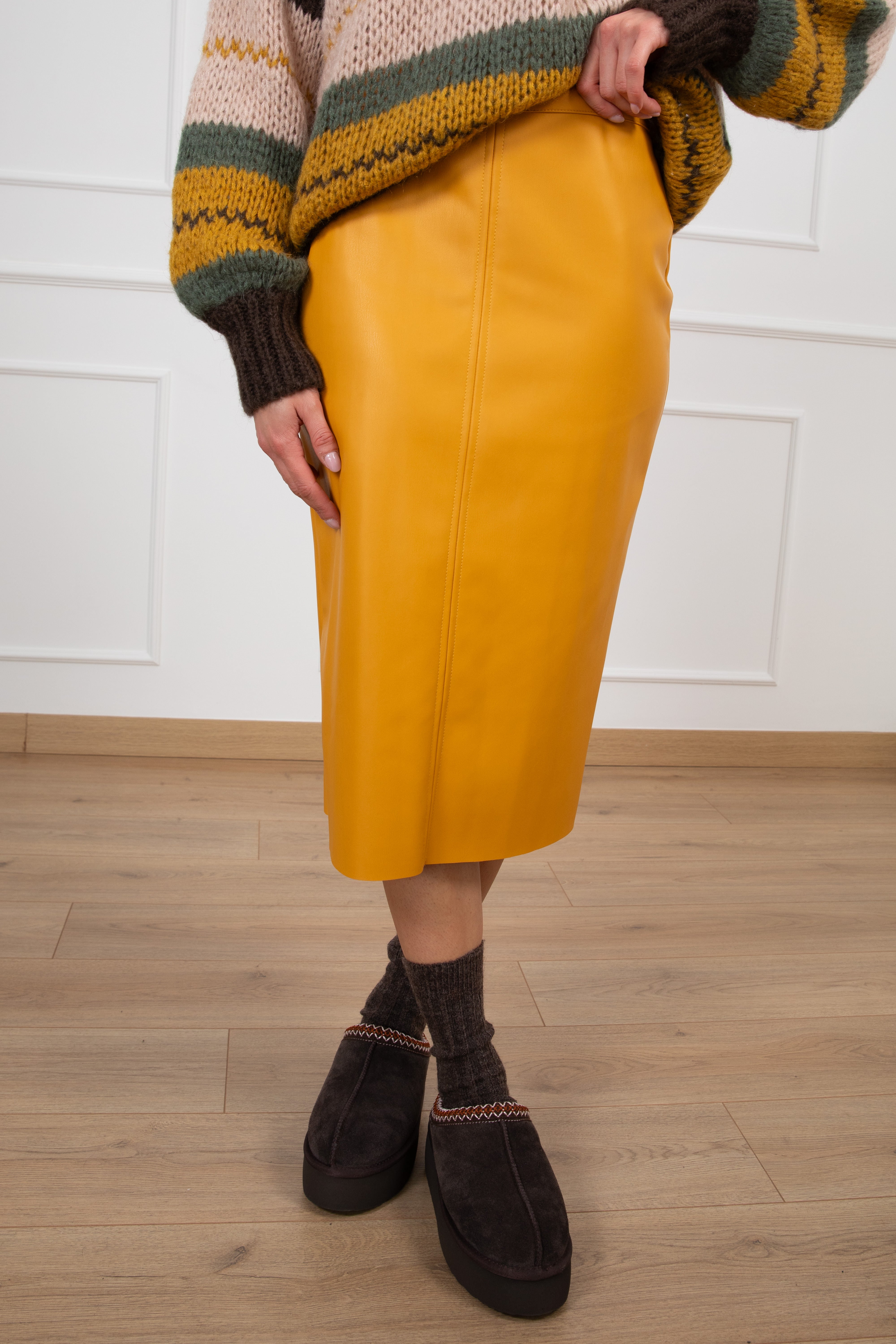 Gonna midi in eco-pelle Tensione IN