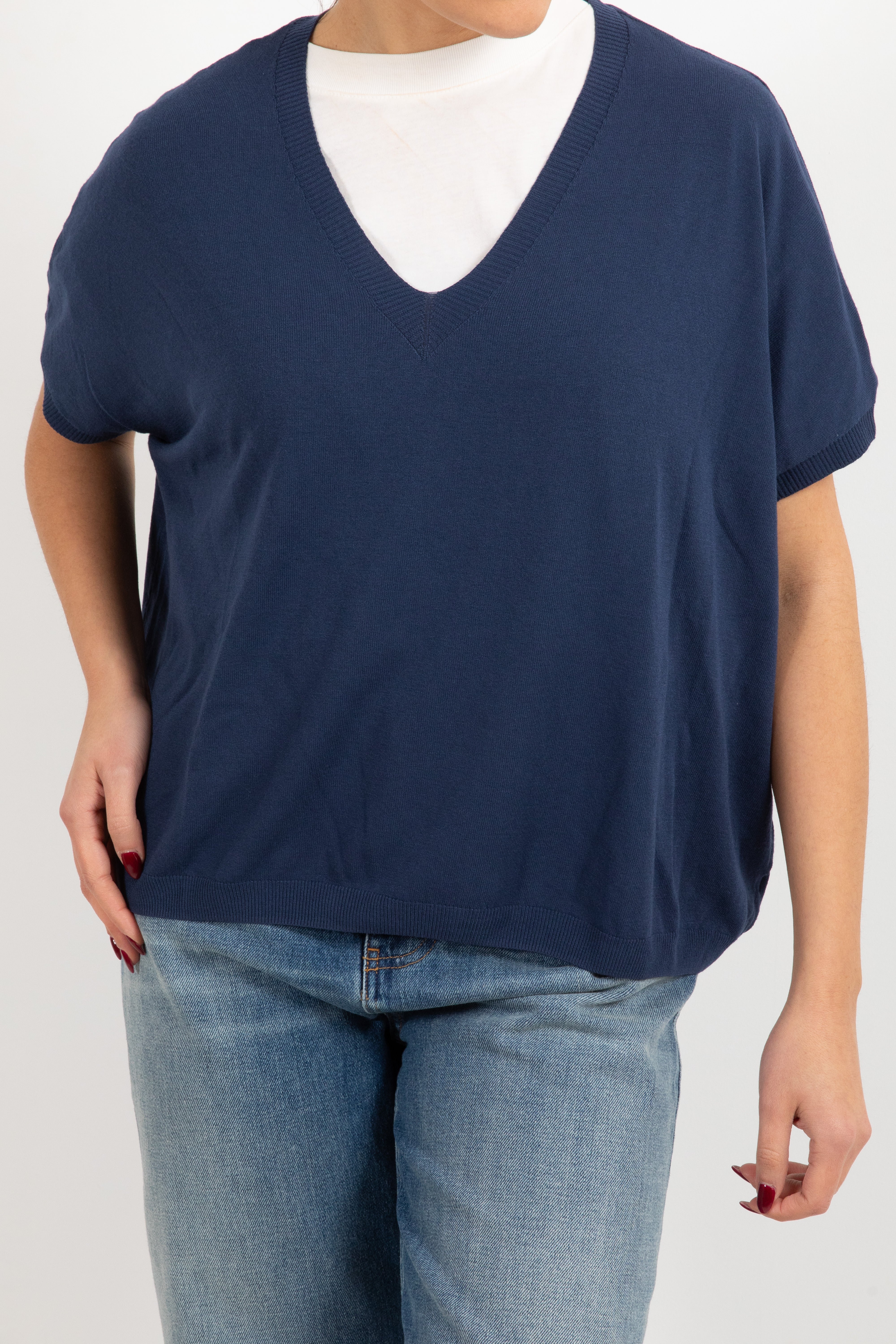 T-shirt in viscosa con scollo a "V" Susy Mix