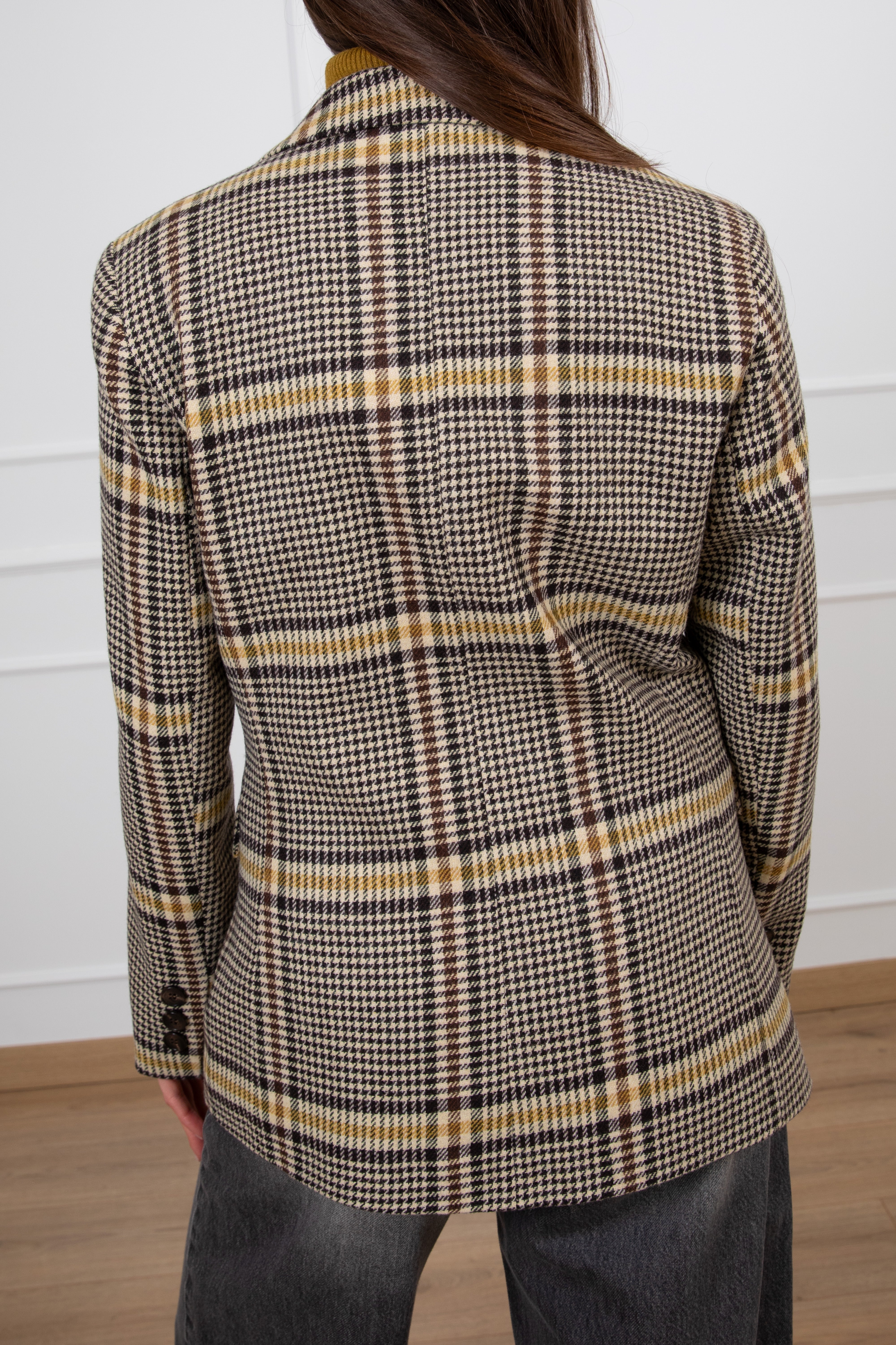 Giacca 4 bottoni principe di galles ocra Tensione IN