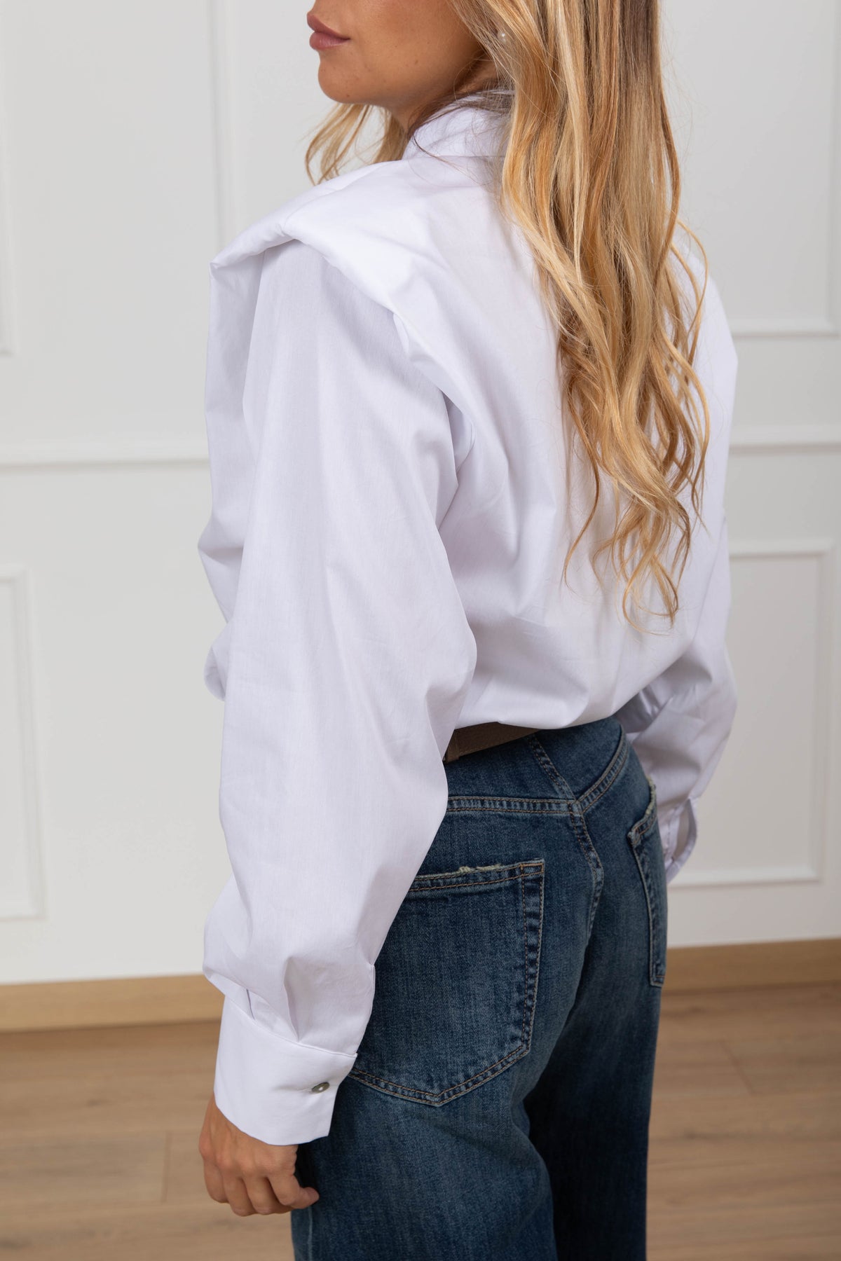 Camicia in popeline con spallina imbottita variante bianco Susy Mix
