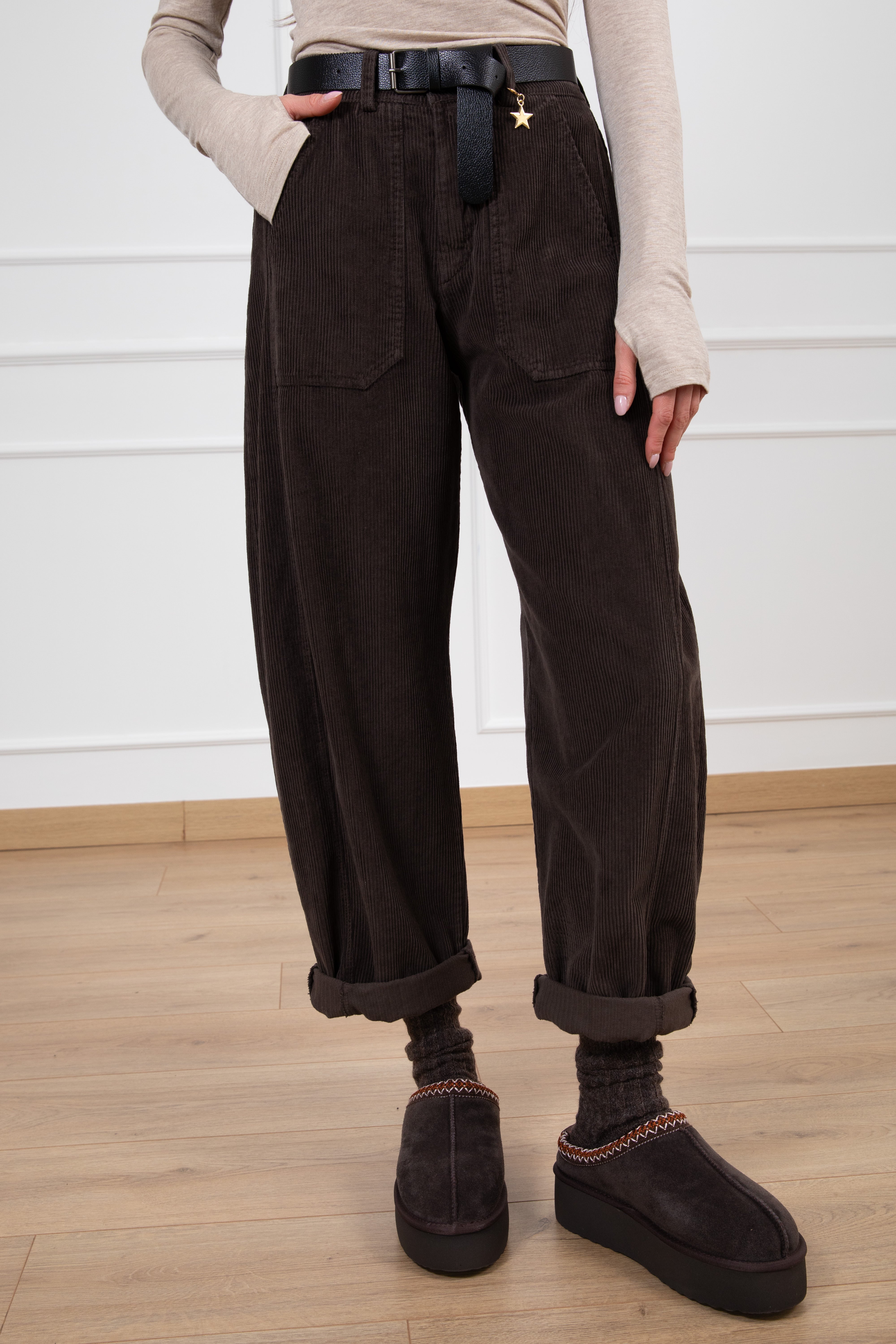 Pantalone egg-fit in velluto rocciatore Susy Mix