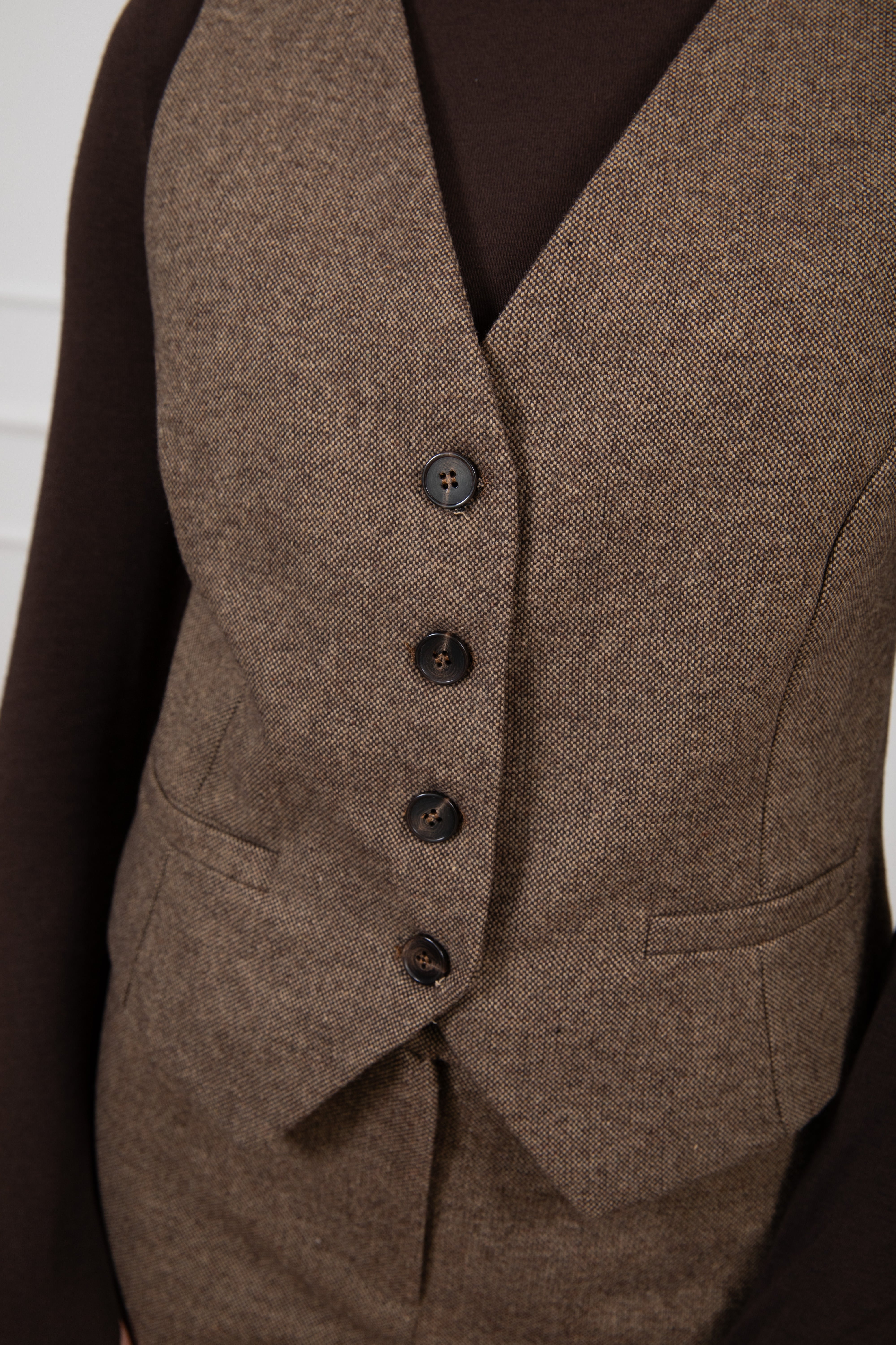 Gilet 4 bottoni sale e pepe in lana Tensione IN