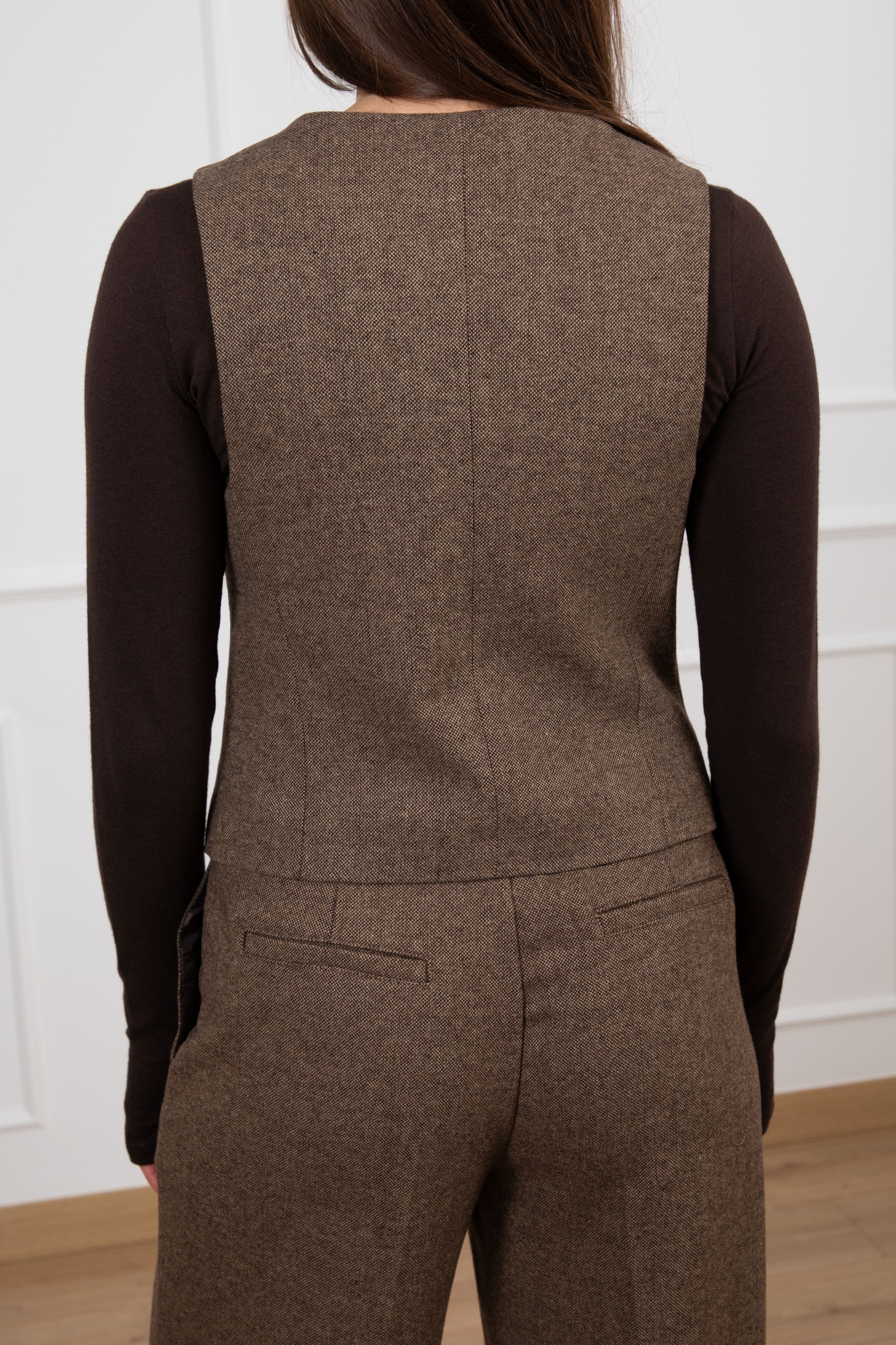 Gilet 4 bottoni sale e pepe in lana Tensione IN