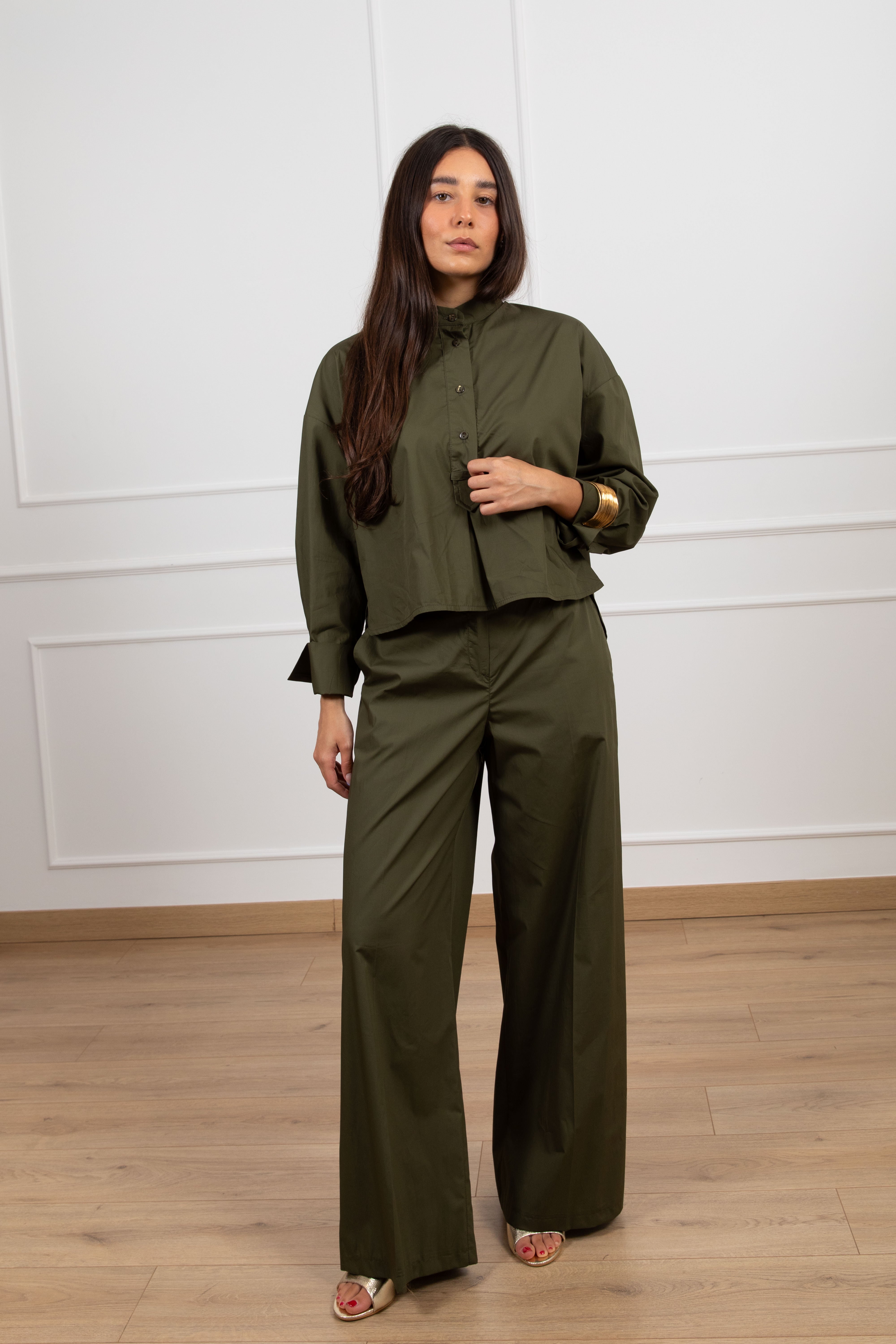 PRE ORDER 11/04 NERO Pantalone in cotone con elastico sul retro Tensione IN