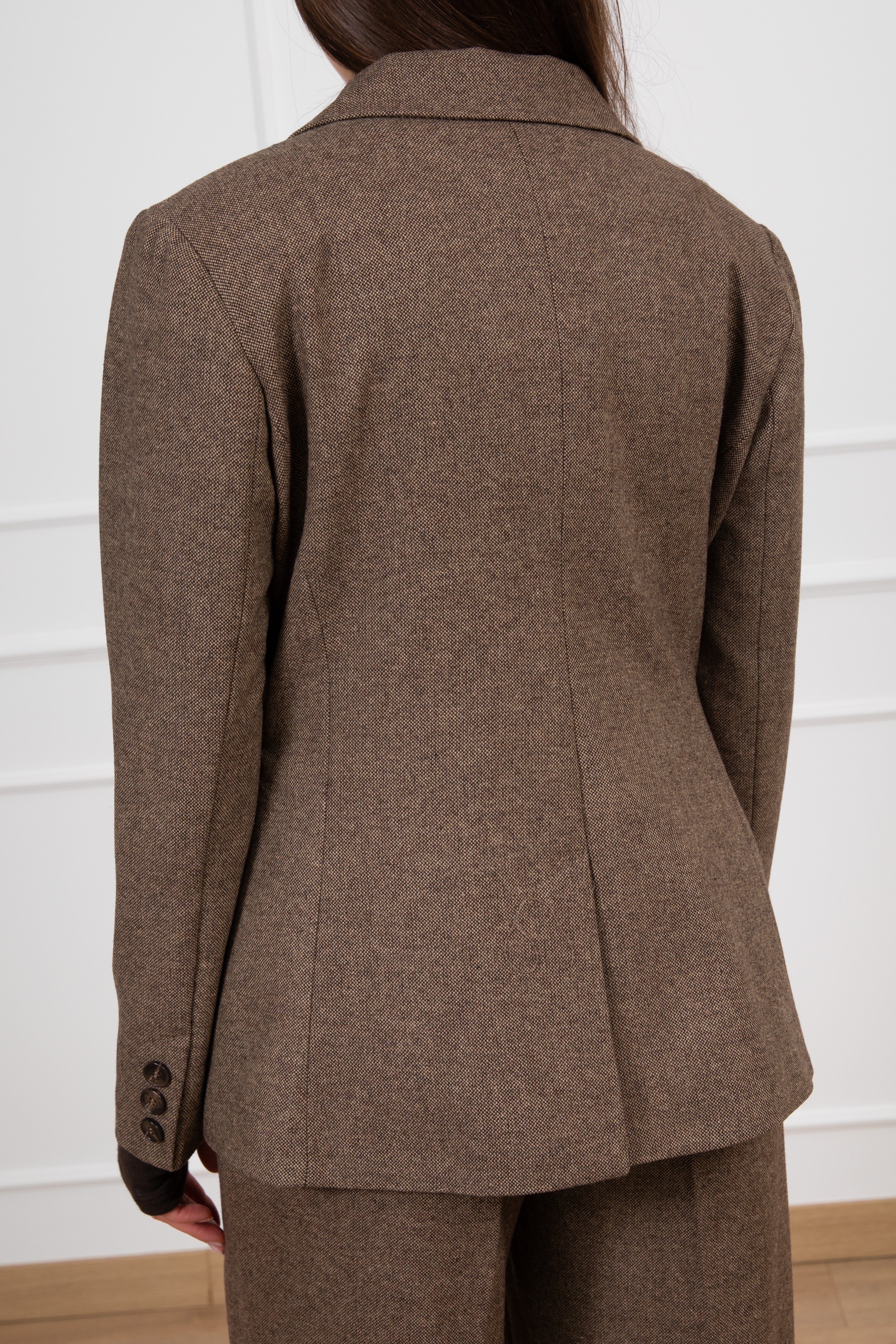 Giacca mono-bottone sale e pepe in lana Tensione IN