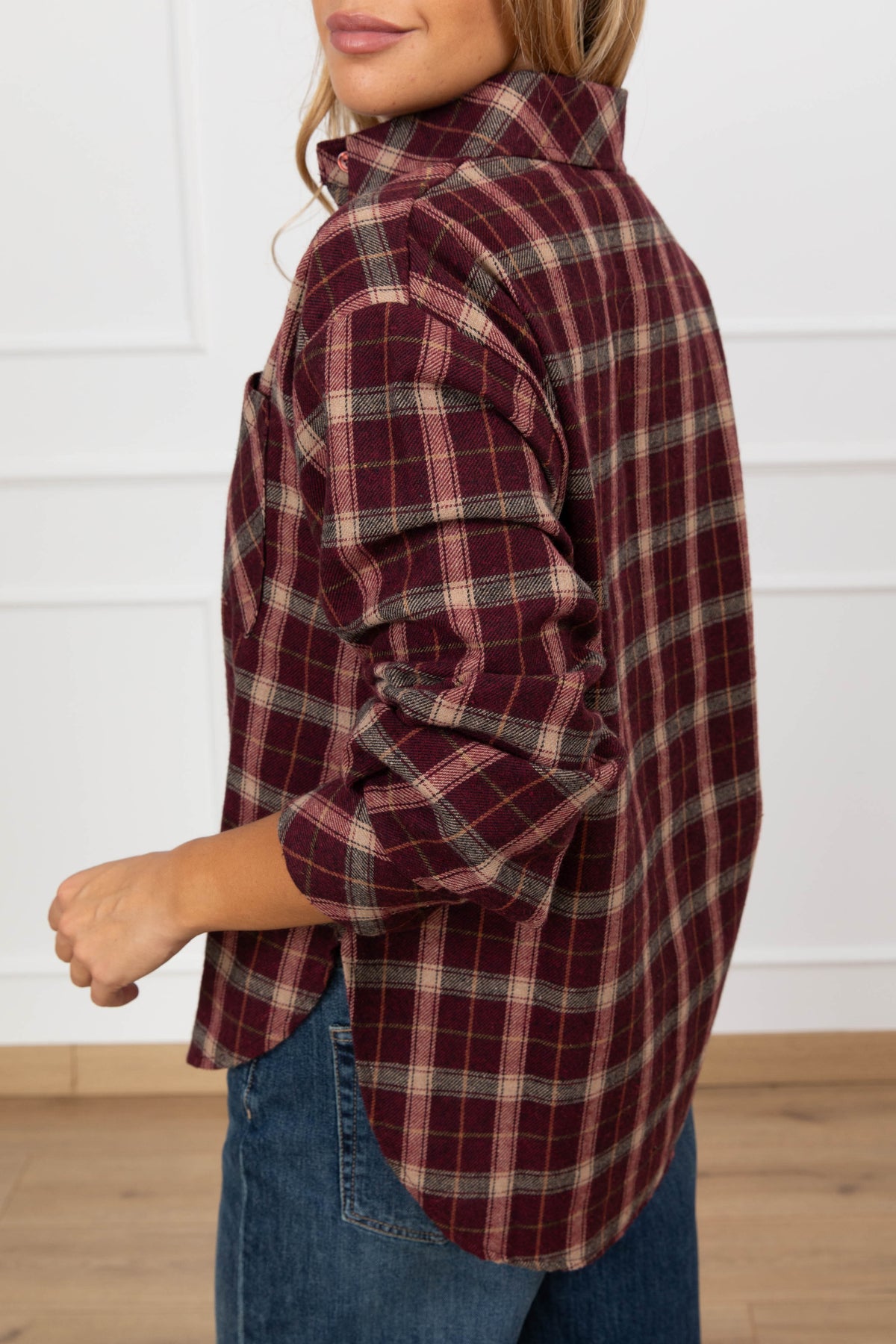 Camicia check variante bordeaux Susy Mix