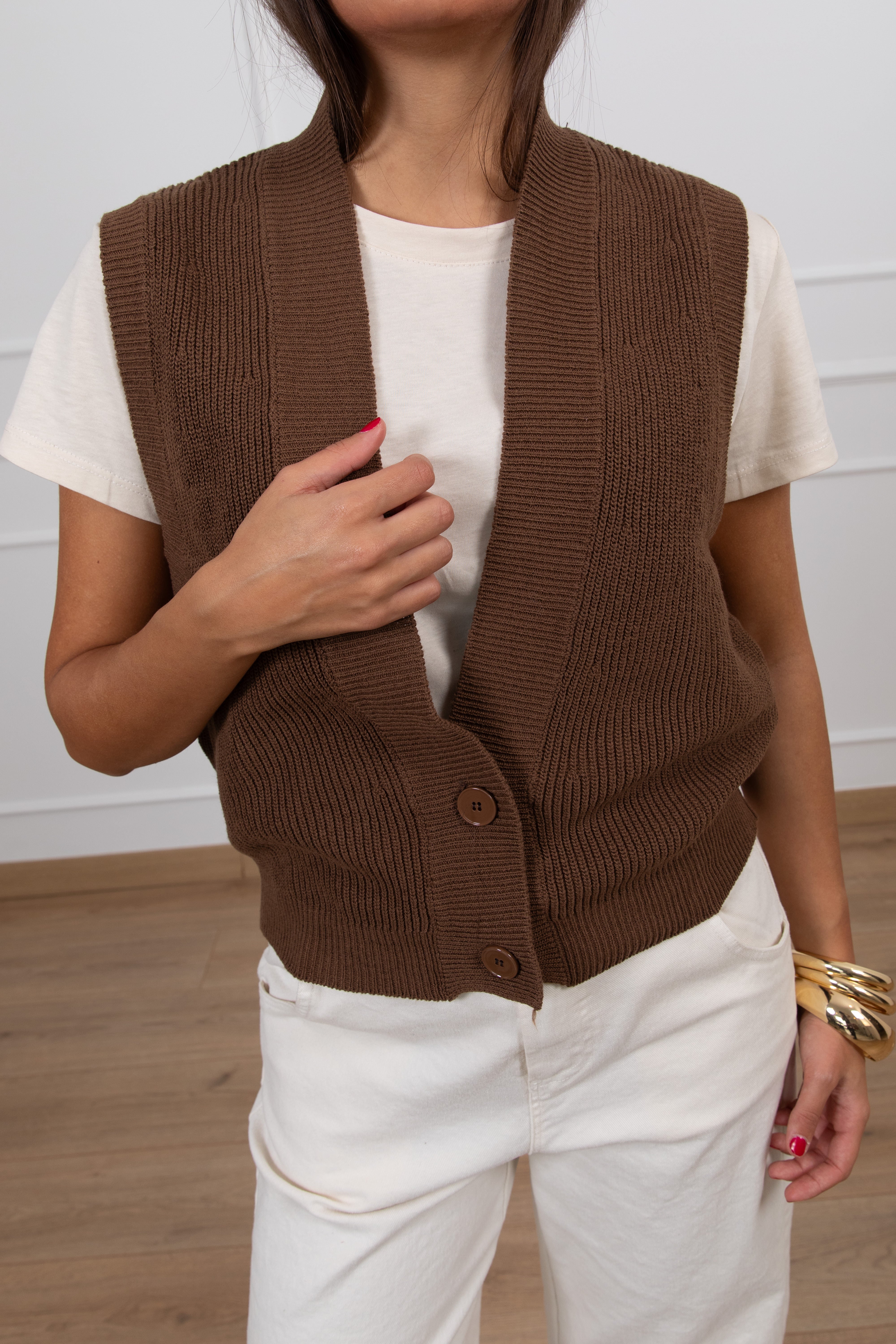 Gilet in maglia con scollo profondo ViCOLO