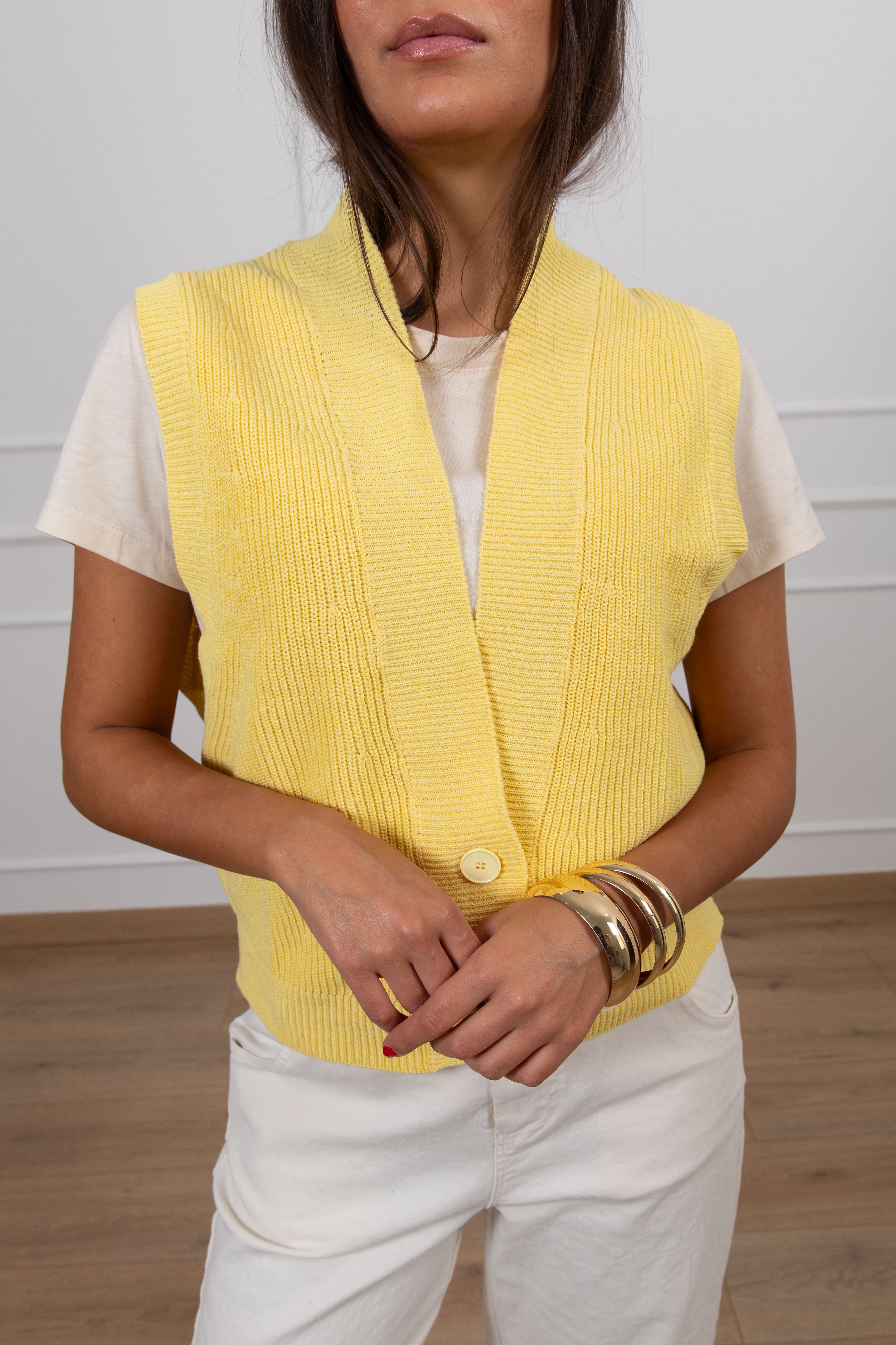 Gilet in maglia con scollo profondo ViCOLO