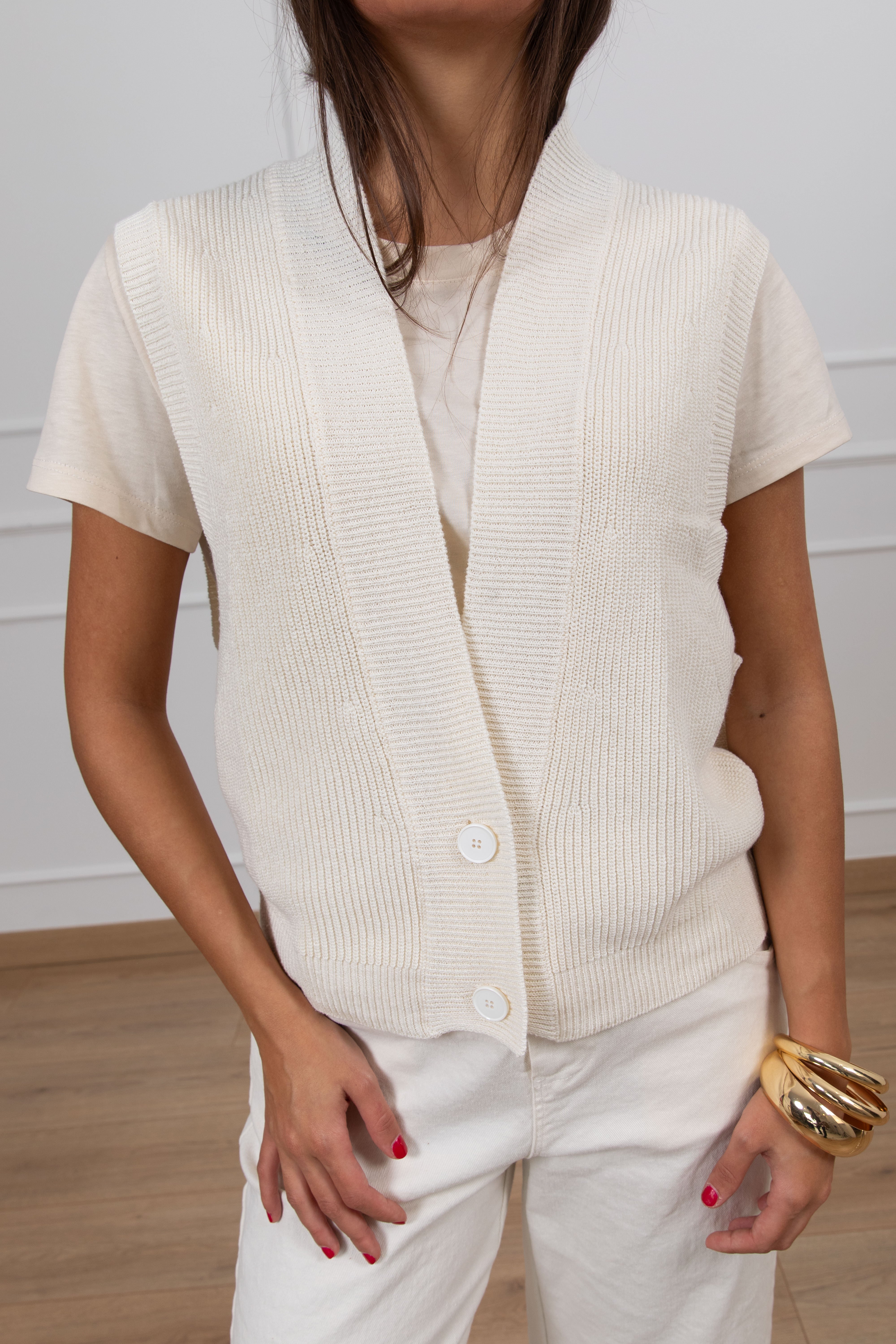 Gilet in maglia con scollo profondo ViCOLO