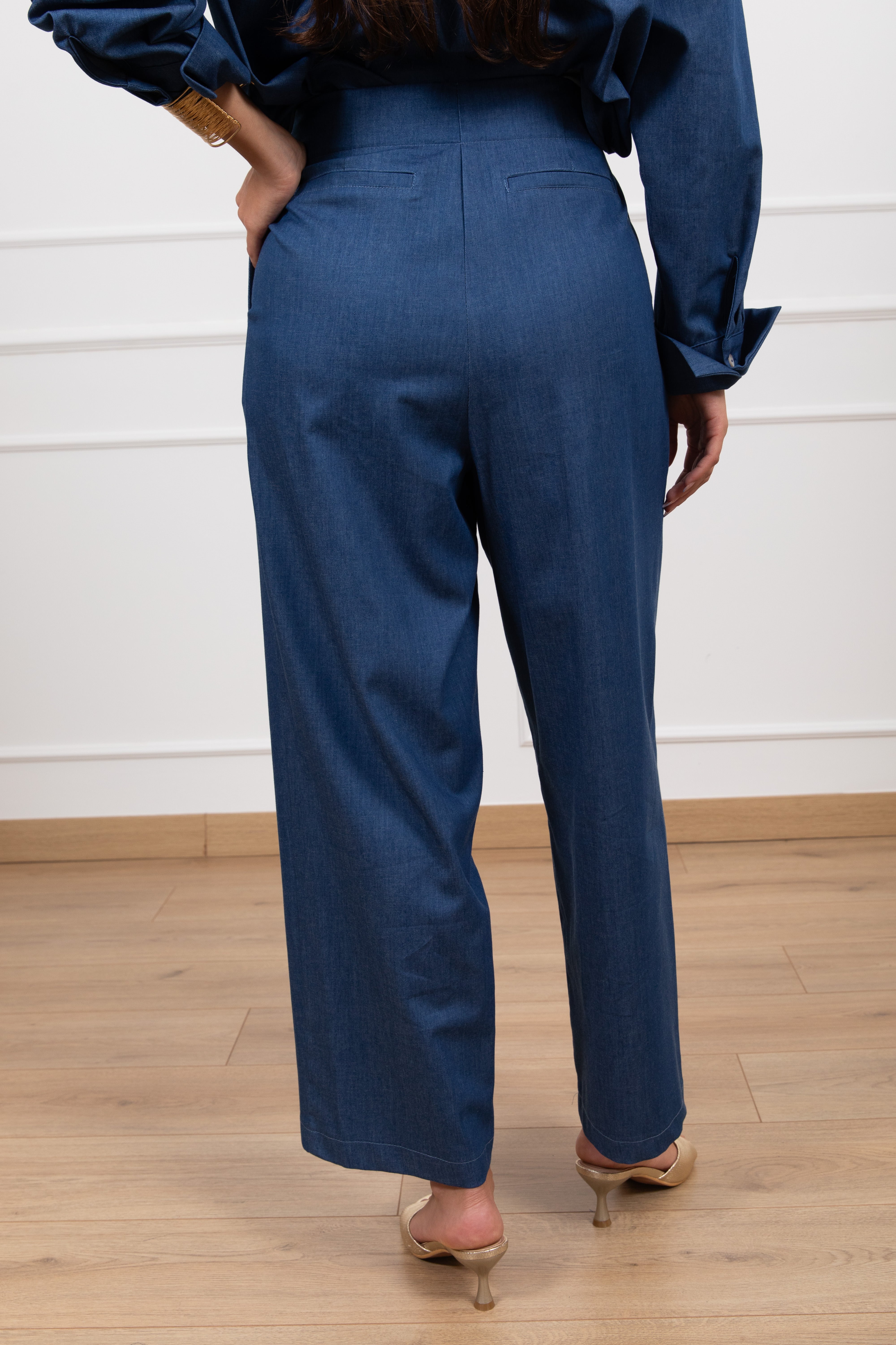 Pantalone in chambrix con pinces Tensione IN