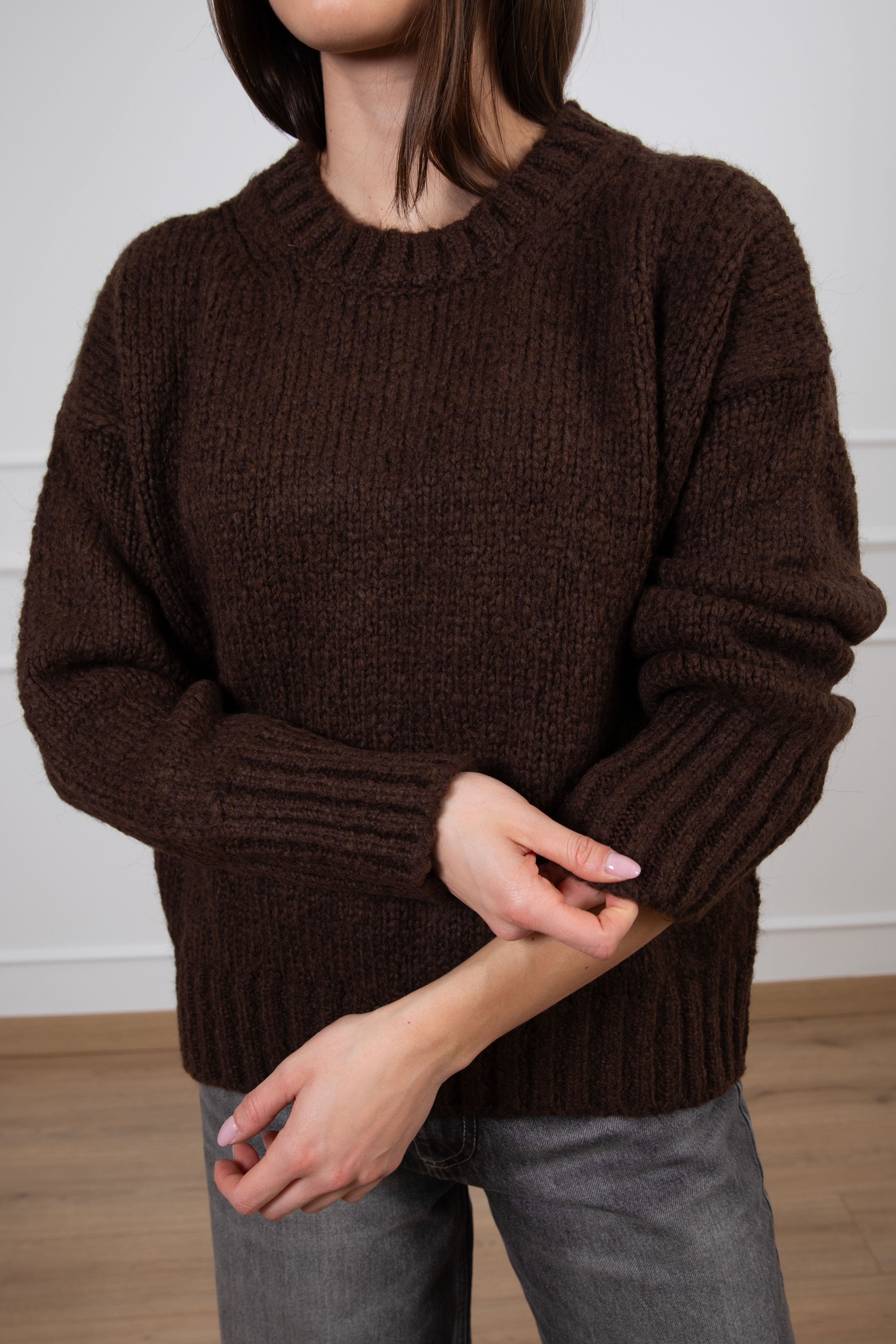 Pull girocollo in lana grossa ViCOLO