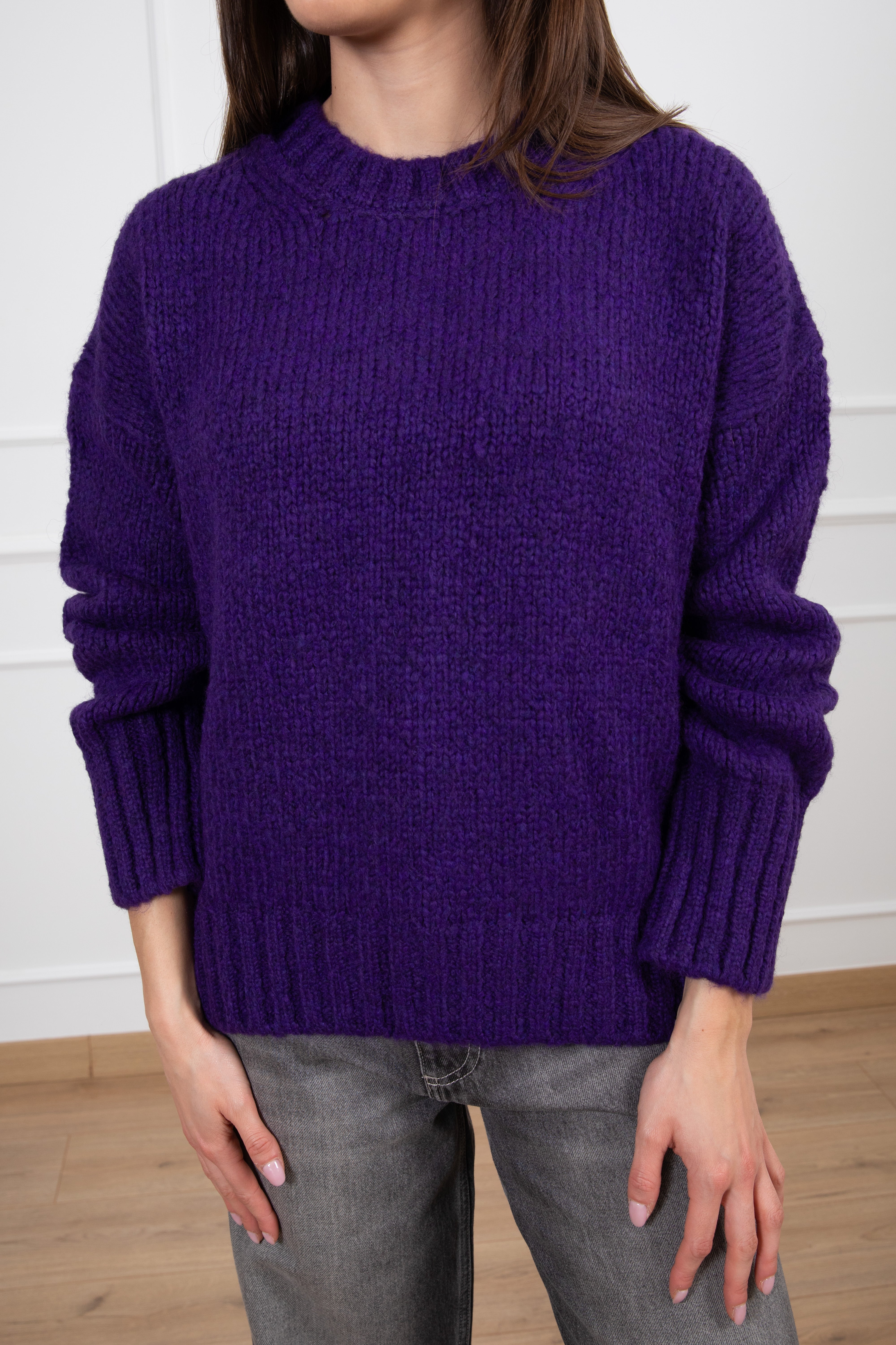 Pull girocollo in lana grossa ViCOLO