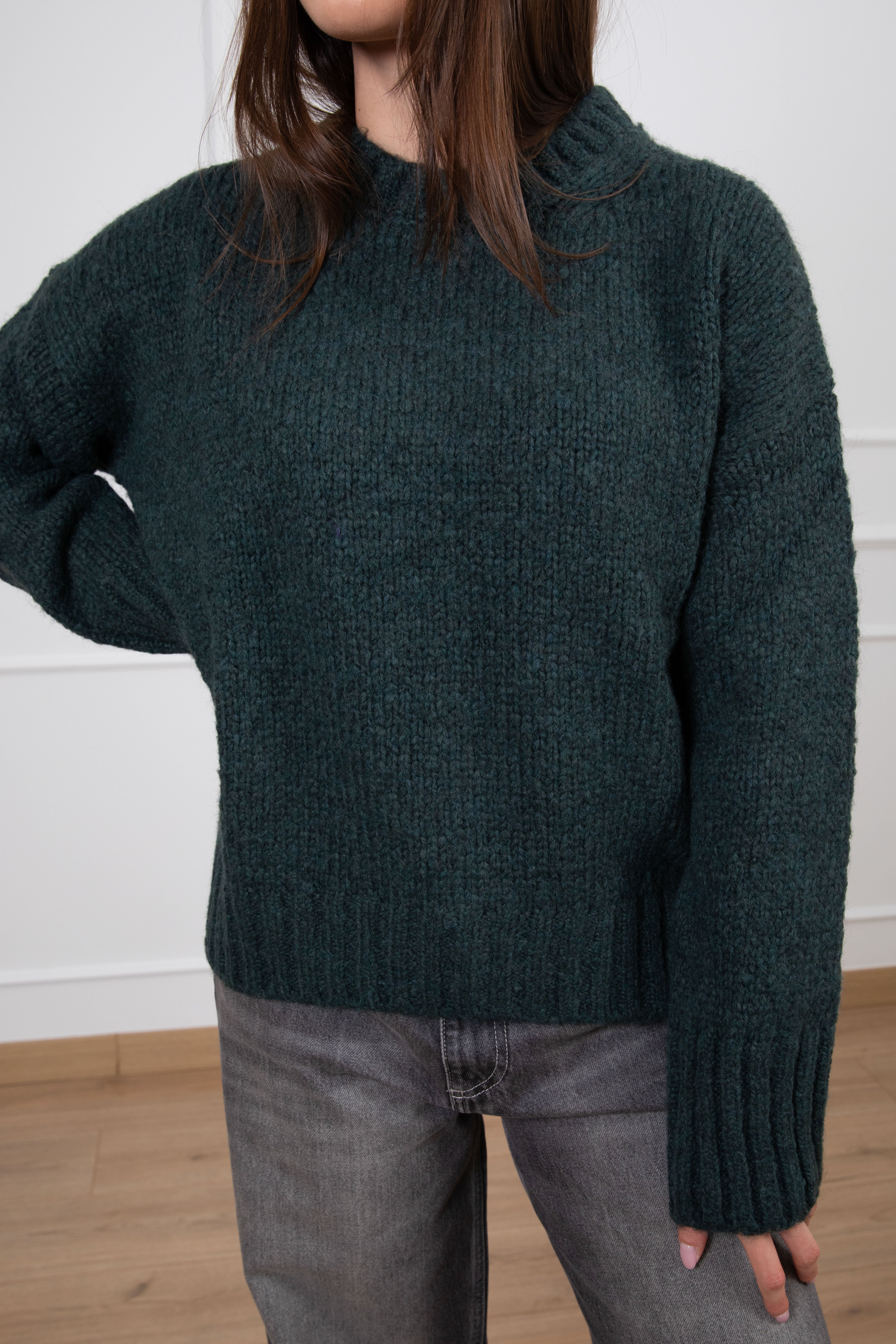 Pull girocollo in lana grossa ViCOLO